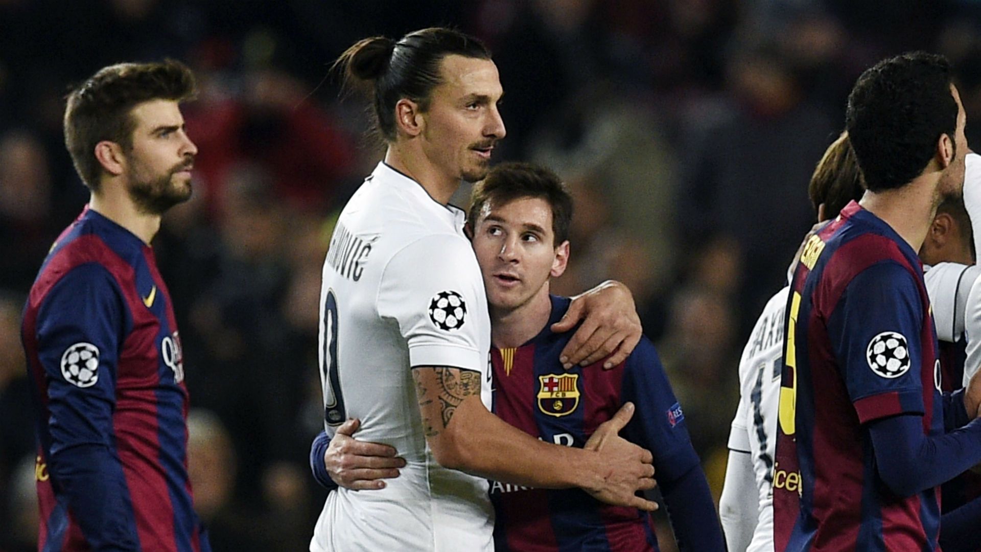 Zlatan Ibrahimovic Lionel Messi FC Barcelona Paris Saint-Germain Champions League 10122014