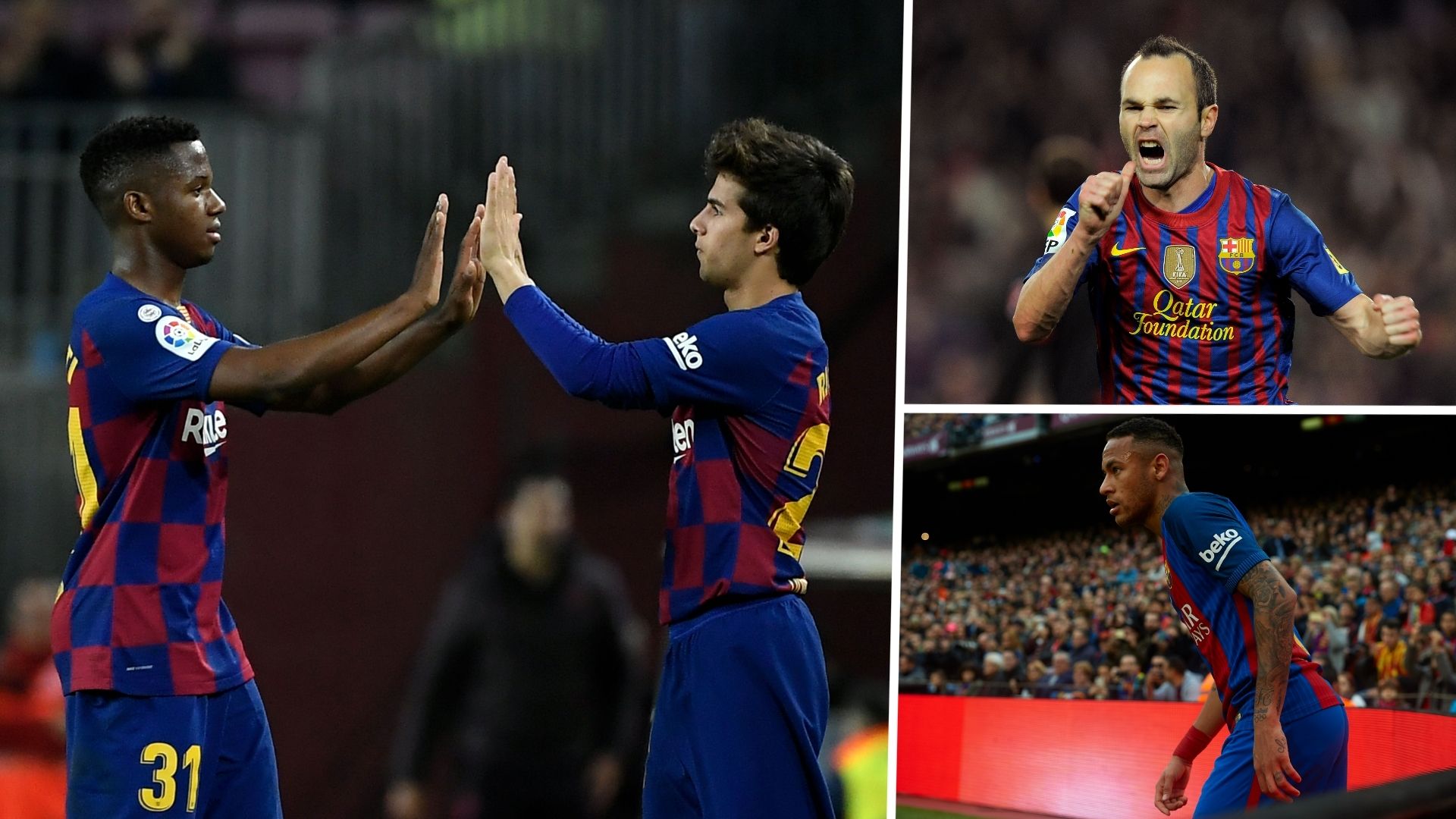 Riqui puig ansu fati iniesta neymar Barcelona