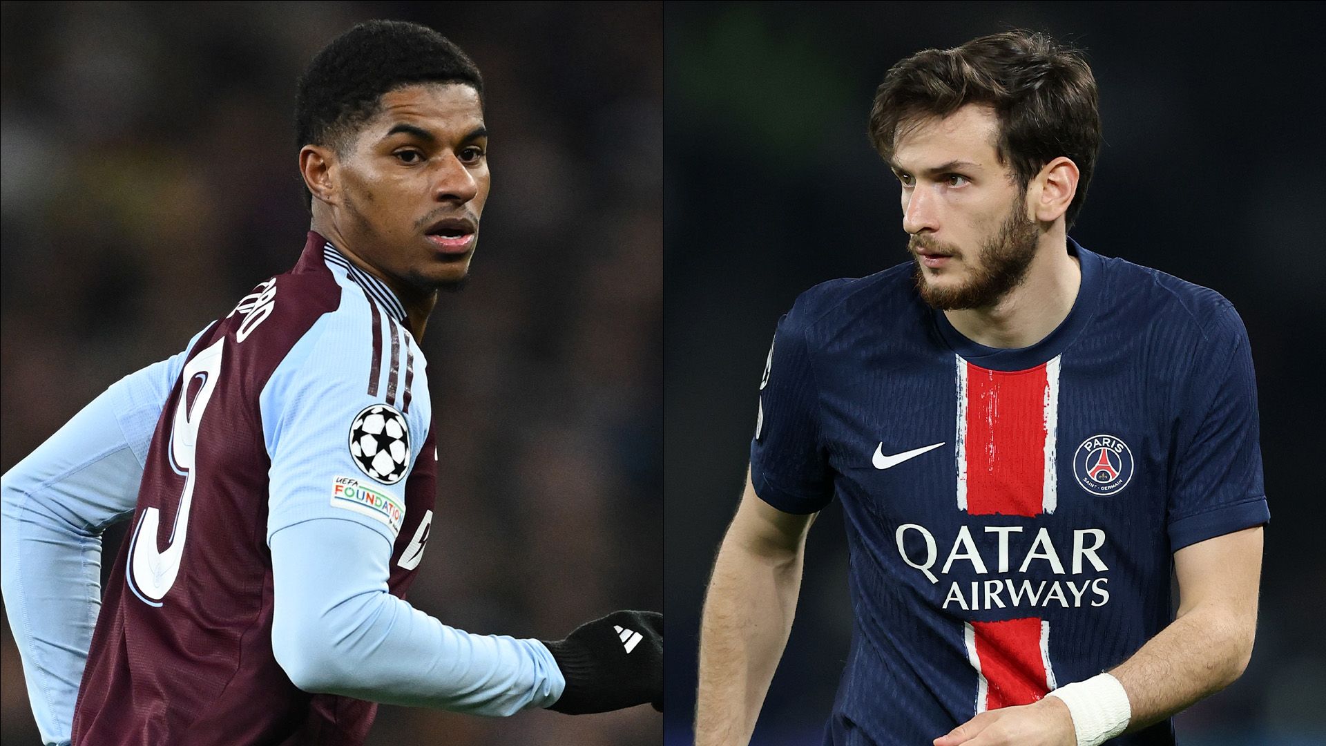 Marcus Rashford Aston Villa Khvicha Kvaratskhelia PSG