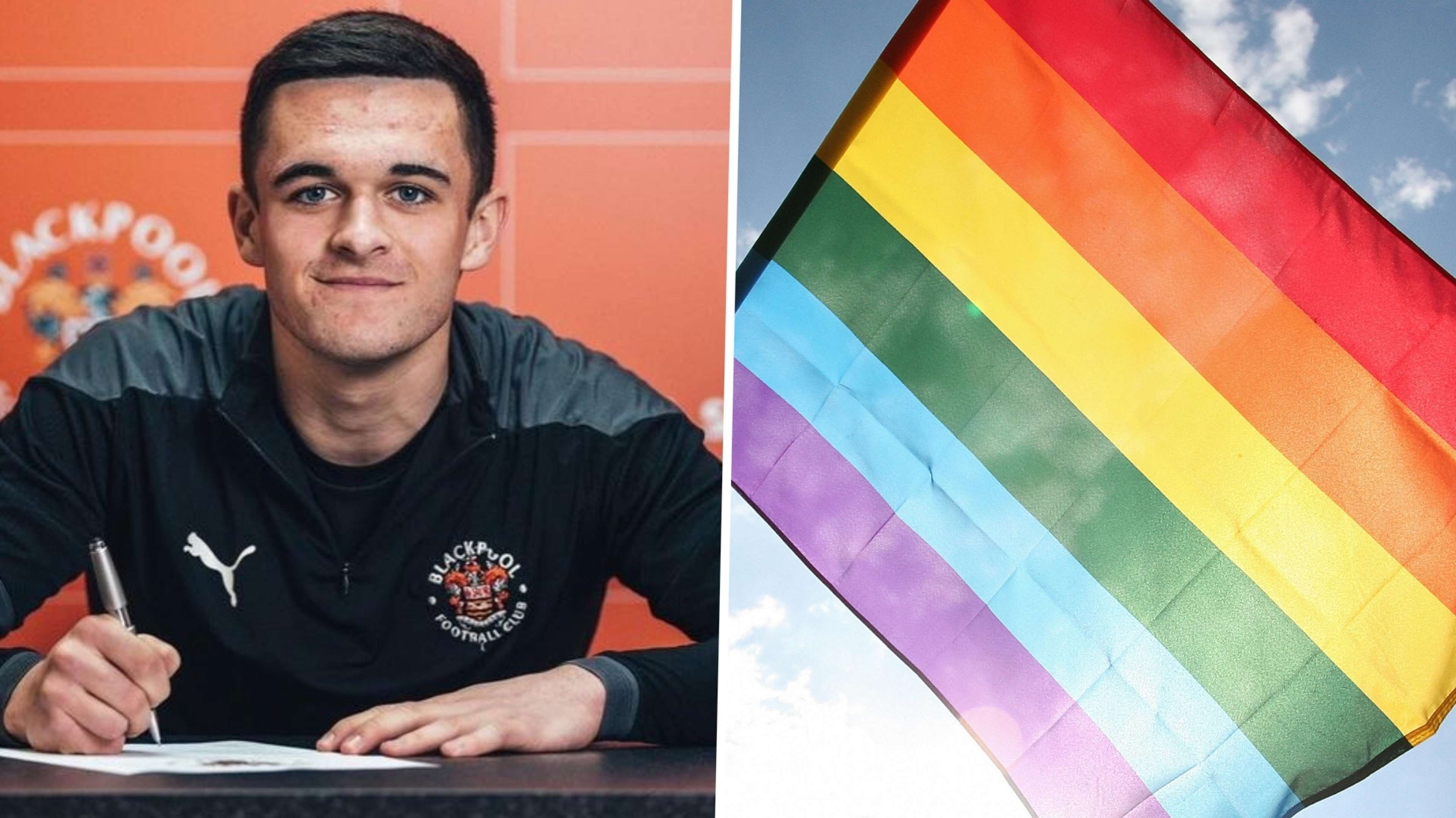 Jake Daniels, Blackpool, LGBTQ flag