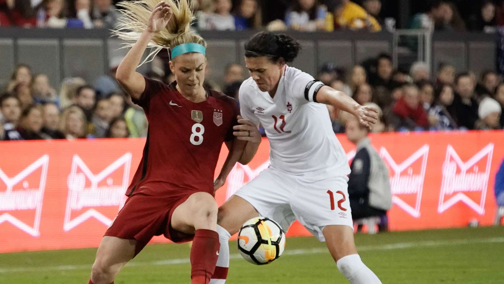 Julie Ertz Christine Sinclair USWNT Canada