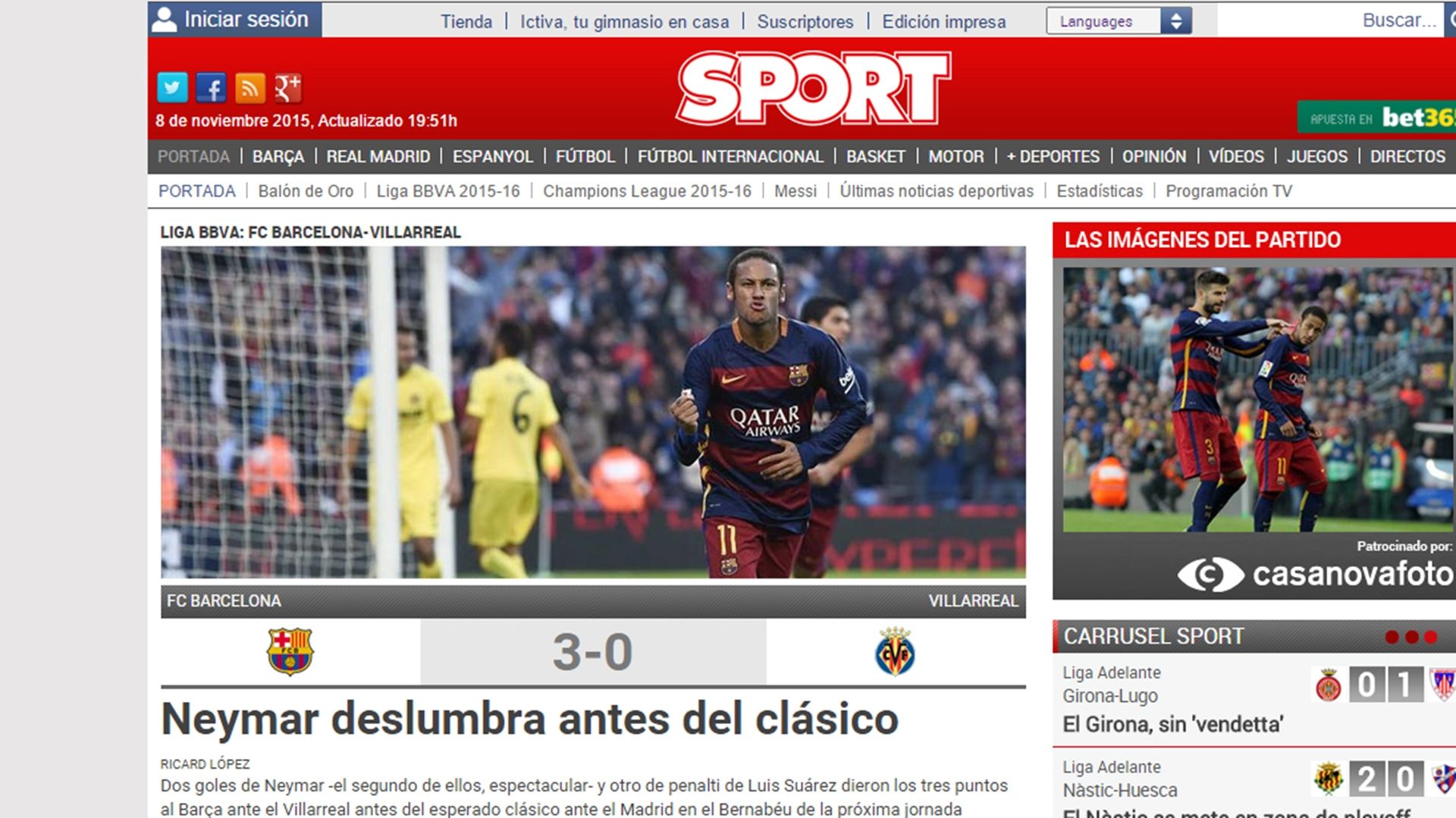 GALLERY Neymar goal Sport Spain