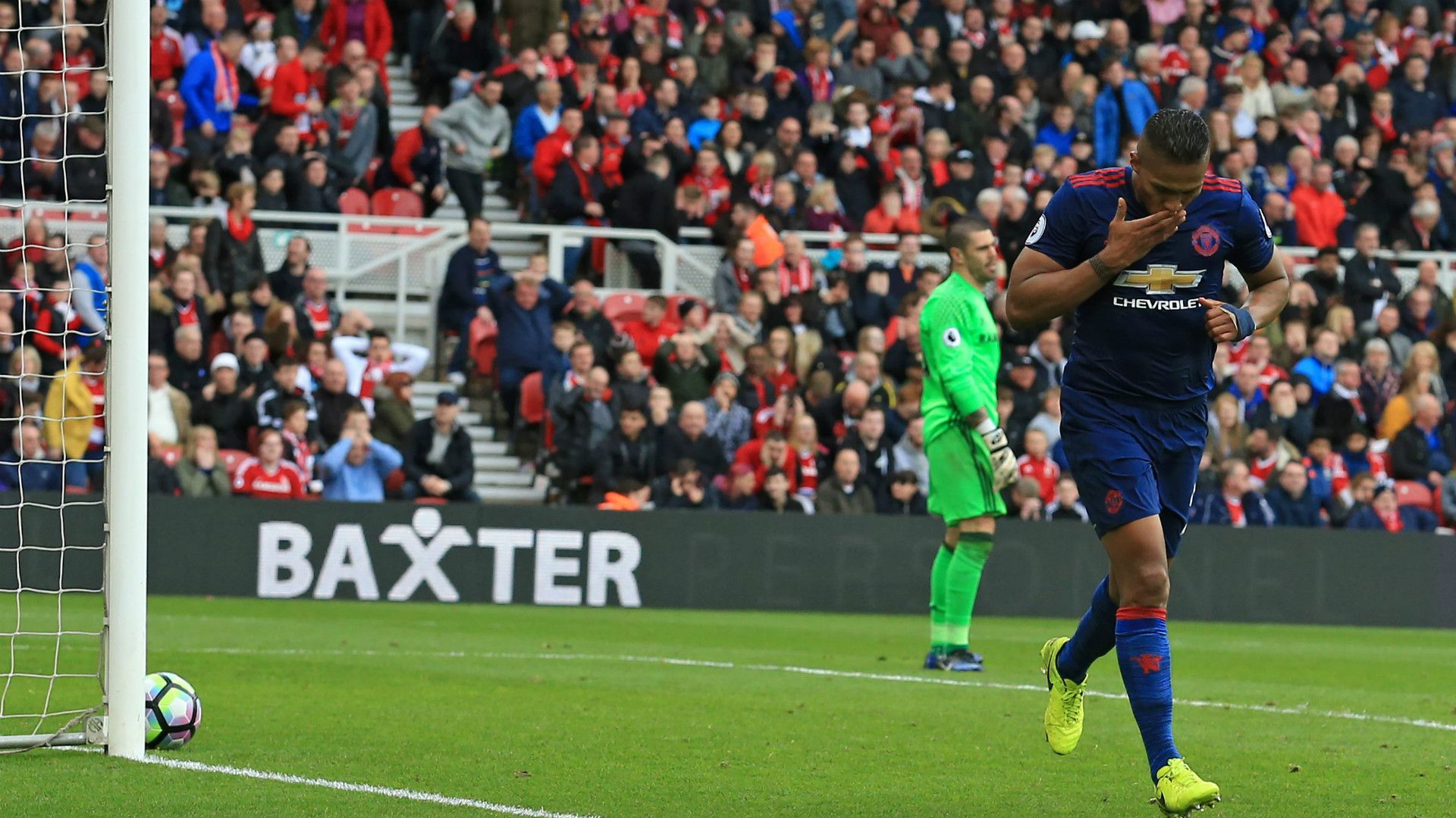 Victor Valdes Antonio Valencia Middlesbrough Manchester United Premier League 19032017