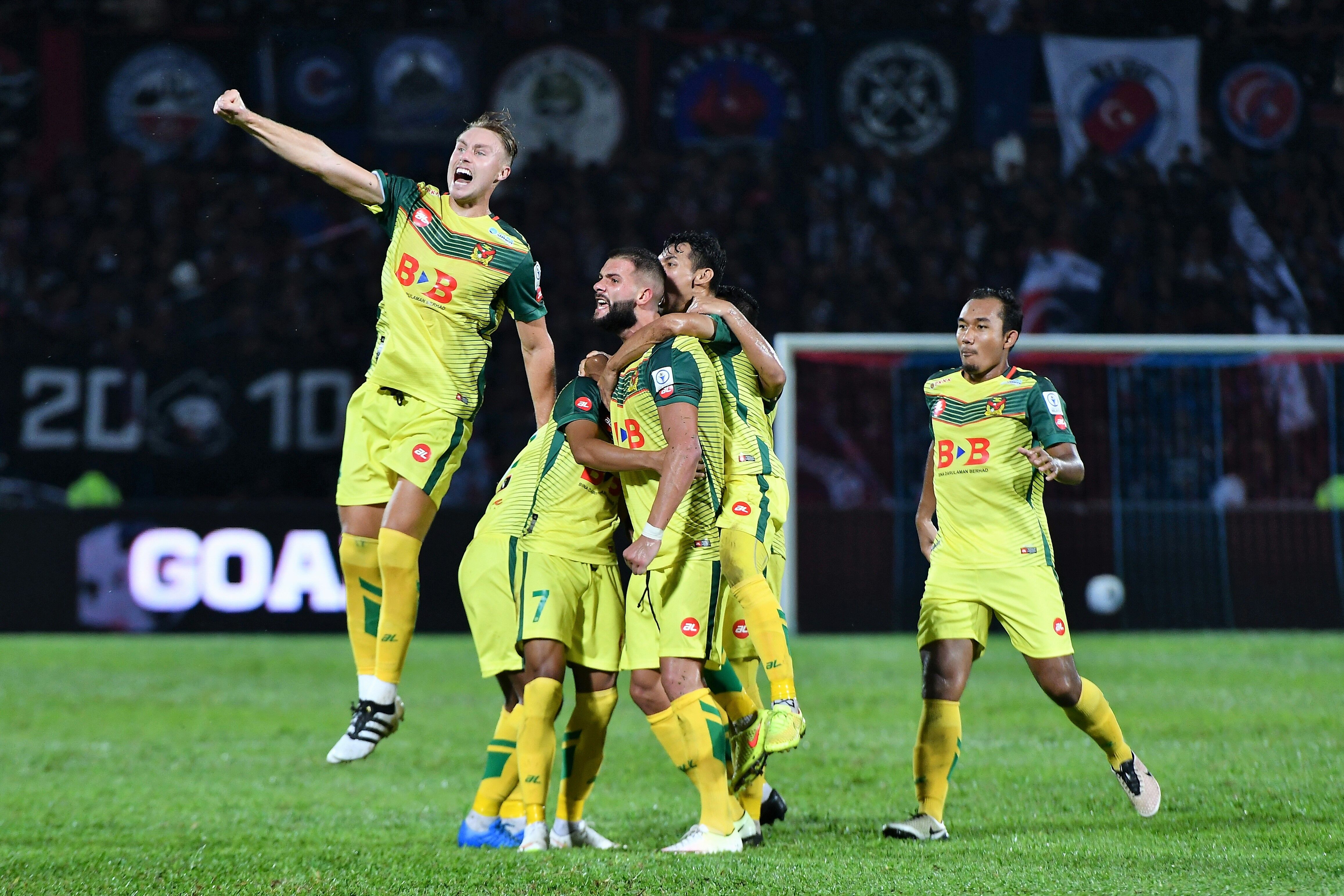 Kedah players celebrate beating JDT 20/1/2017