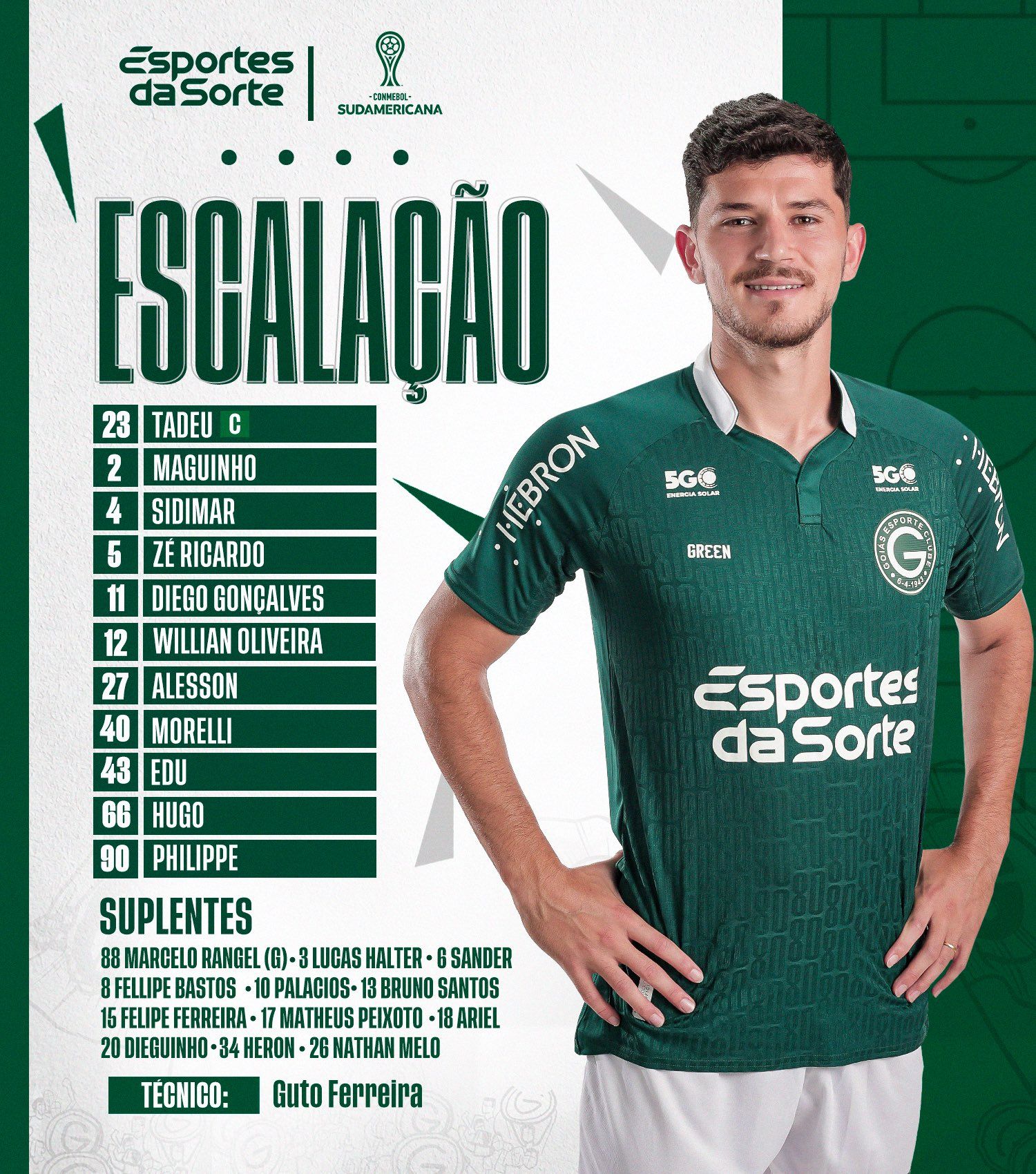 Nómina Goiás Fecha 1 Copa Sudamericana 2023