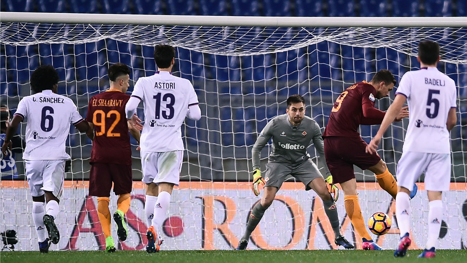 Edin Dzeko Roma Fiorentina