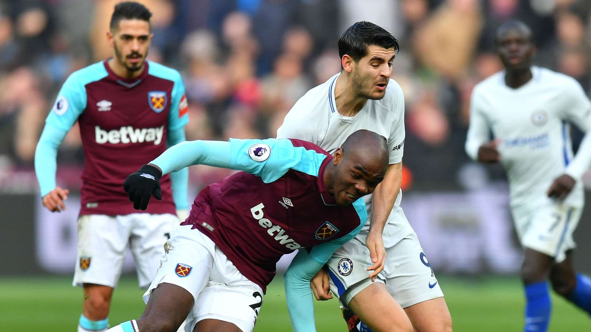 Angelo Ogbonna Alvaro Morata West Ham Chelsea Premier League