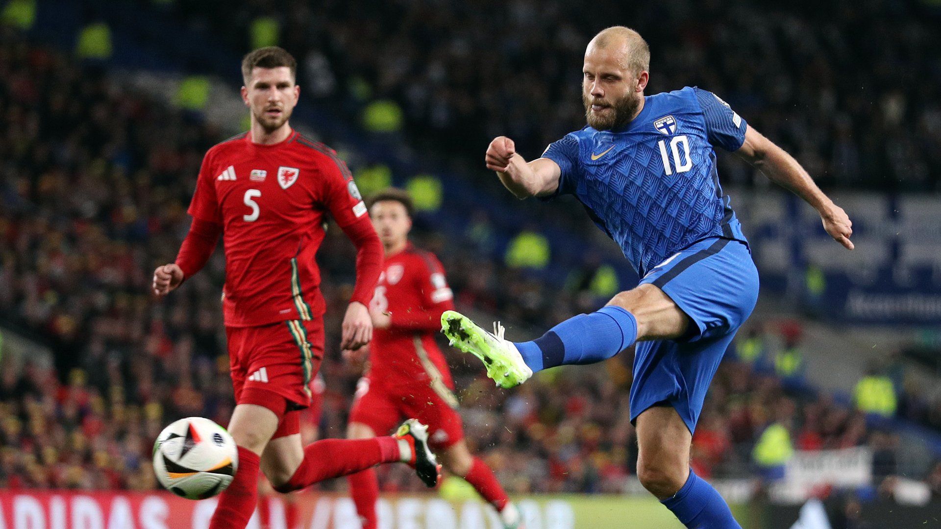 Chris Mepham Teemu Pukki Wales Finland 2024