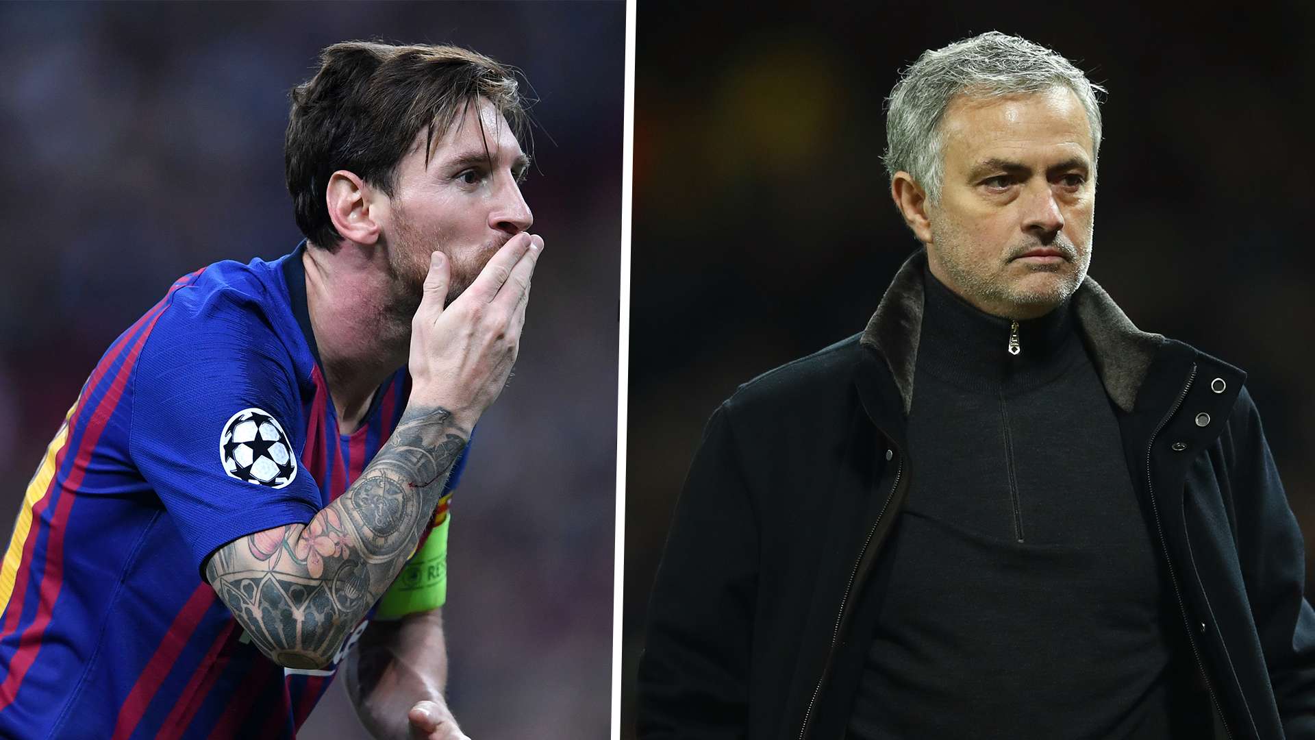Lionel Messi and Jose Mourinho, Champions League draw