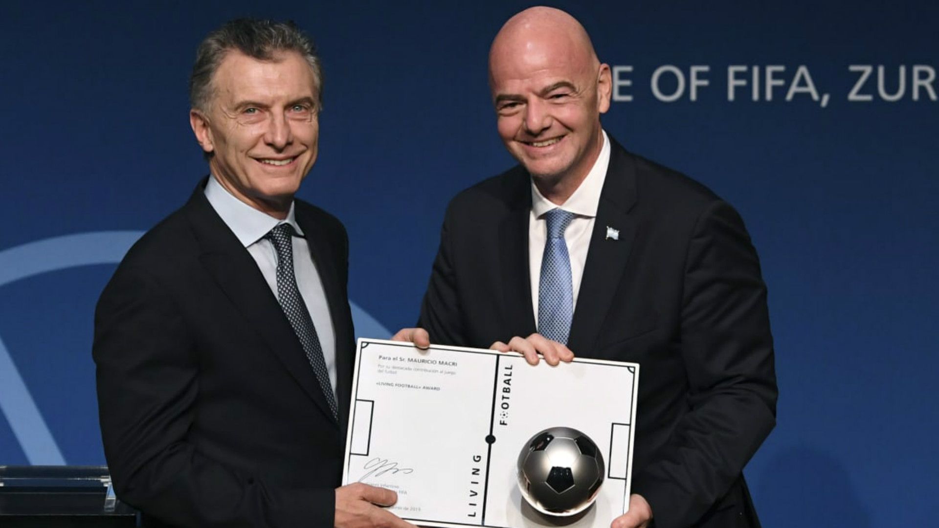 Mauricio Macri Gianni Infantino FIFA Foundation 2020