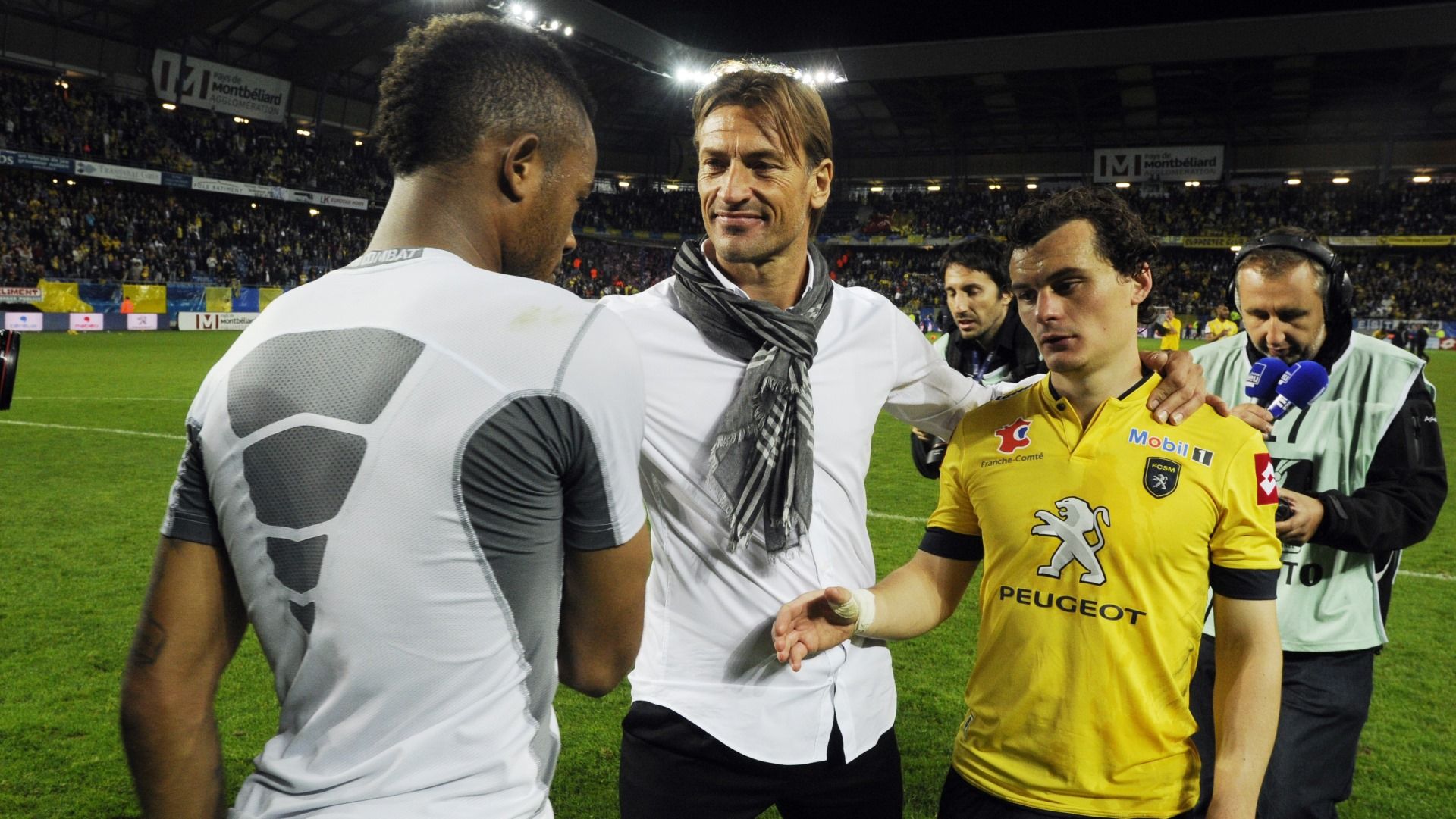 Herve Renard and Jordan Ayew of Sochaux