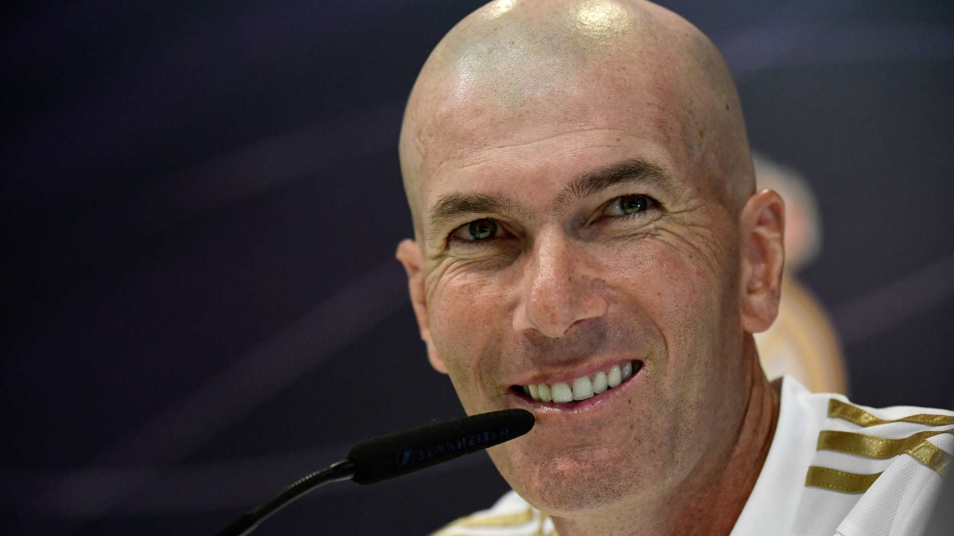 Zinedine Zidane, Real Madrid coach, during a press conference in 2019-20 season