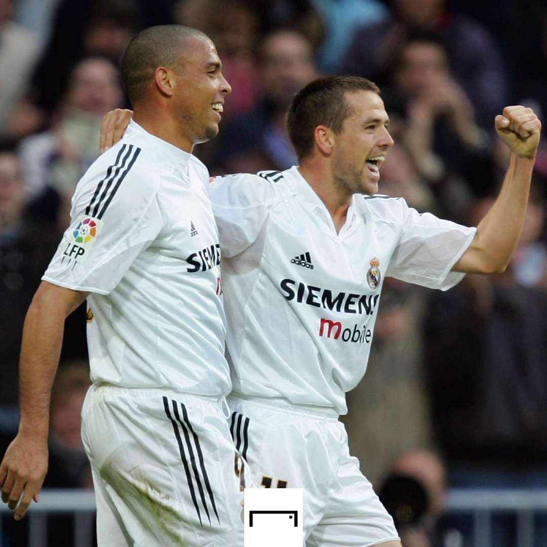 Michael Owen Ronaldo celebrate Real Madrid 2004-05 GFX