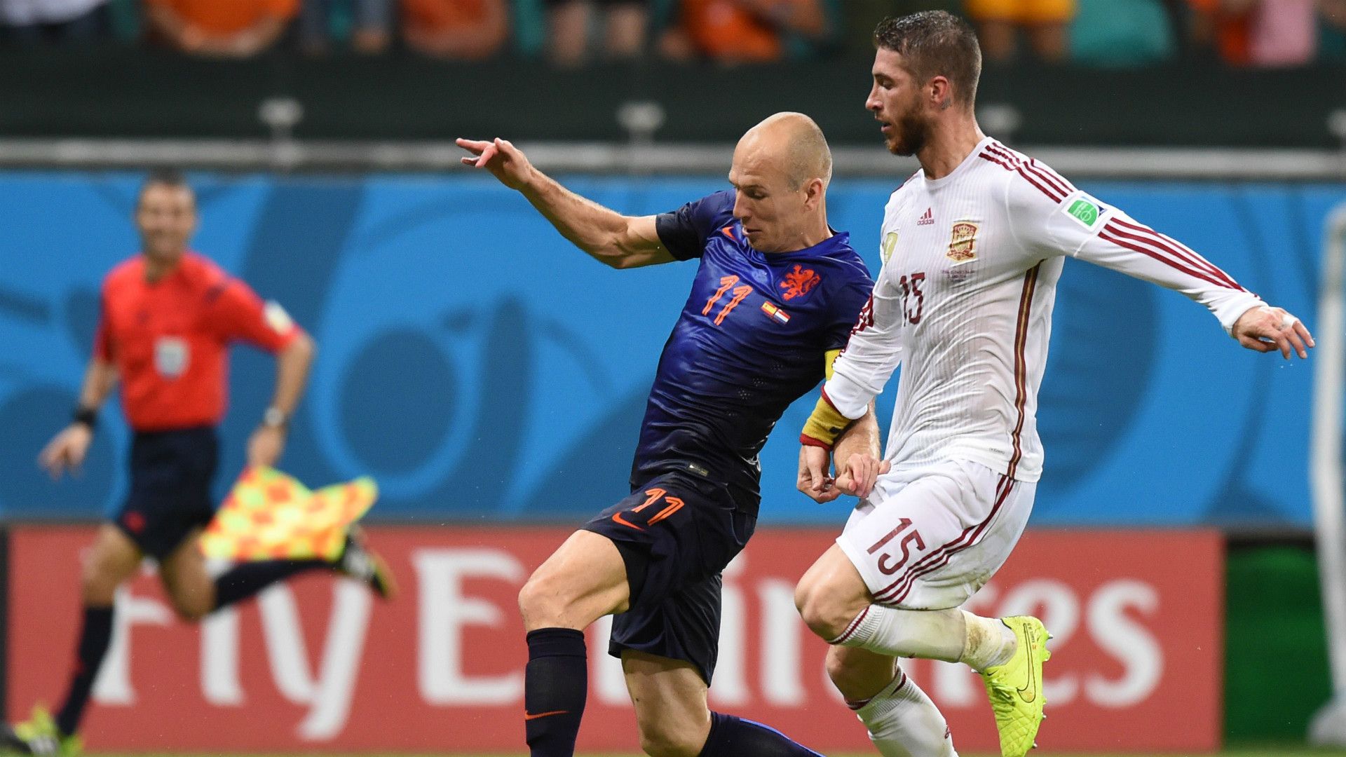 Arjen Robben Sergio Ramos Spain Netherlands World Cup 12062014