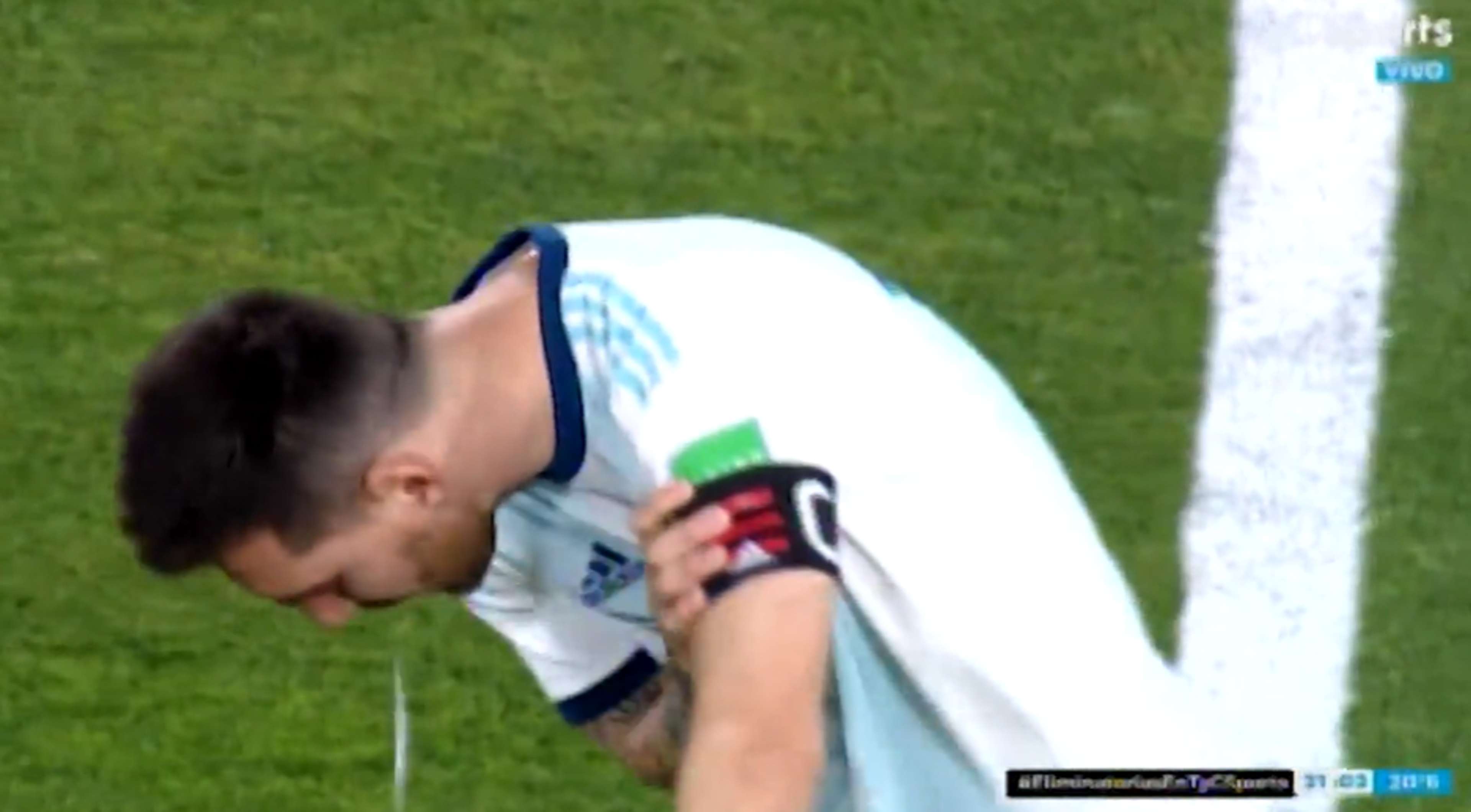 Lionel Messi Argentina Parguay Fecha 3 Eliminatorias Sudamericanas 2020 Captura TV