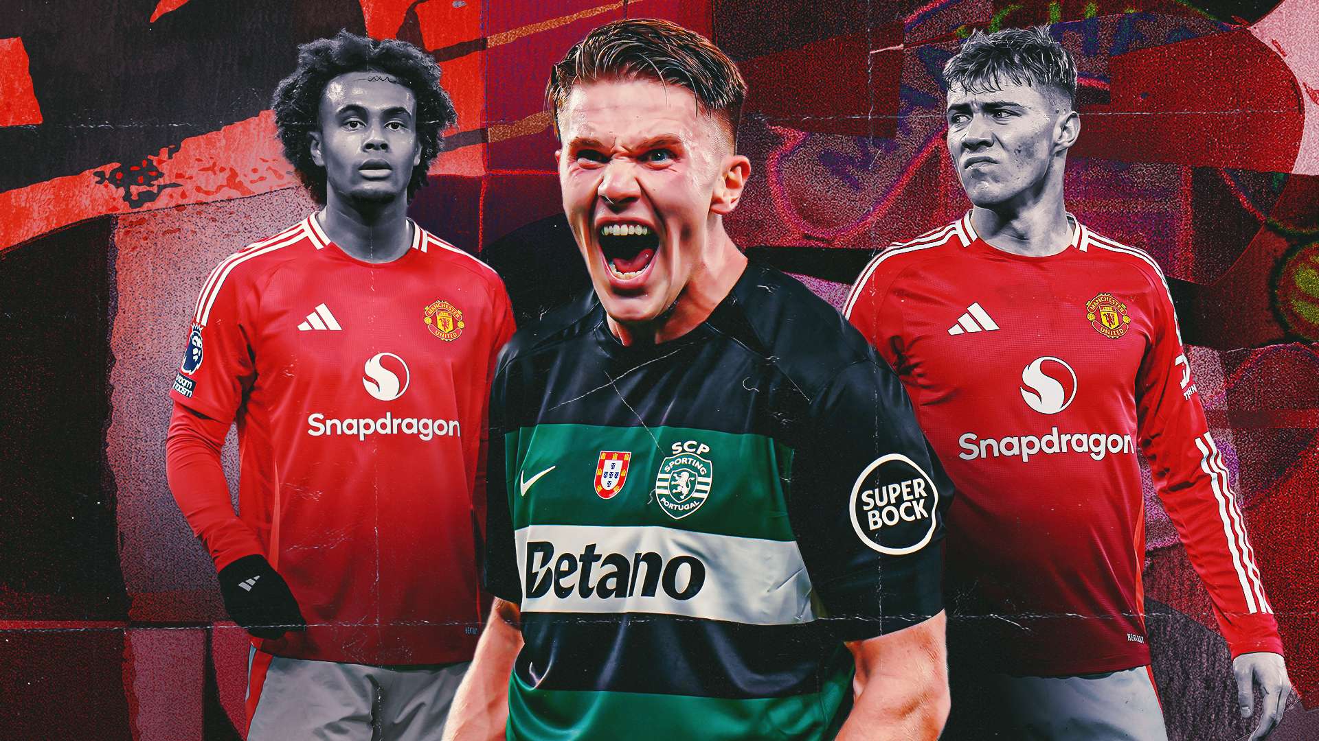 Viktor Gyokeres Rasmus Hojlund Joshua Zirkzee Man United GFX
