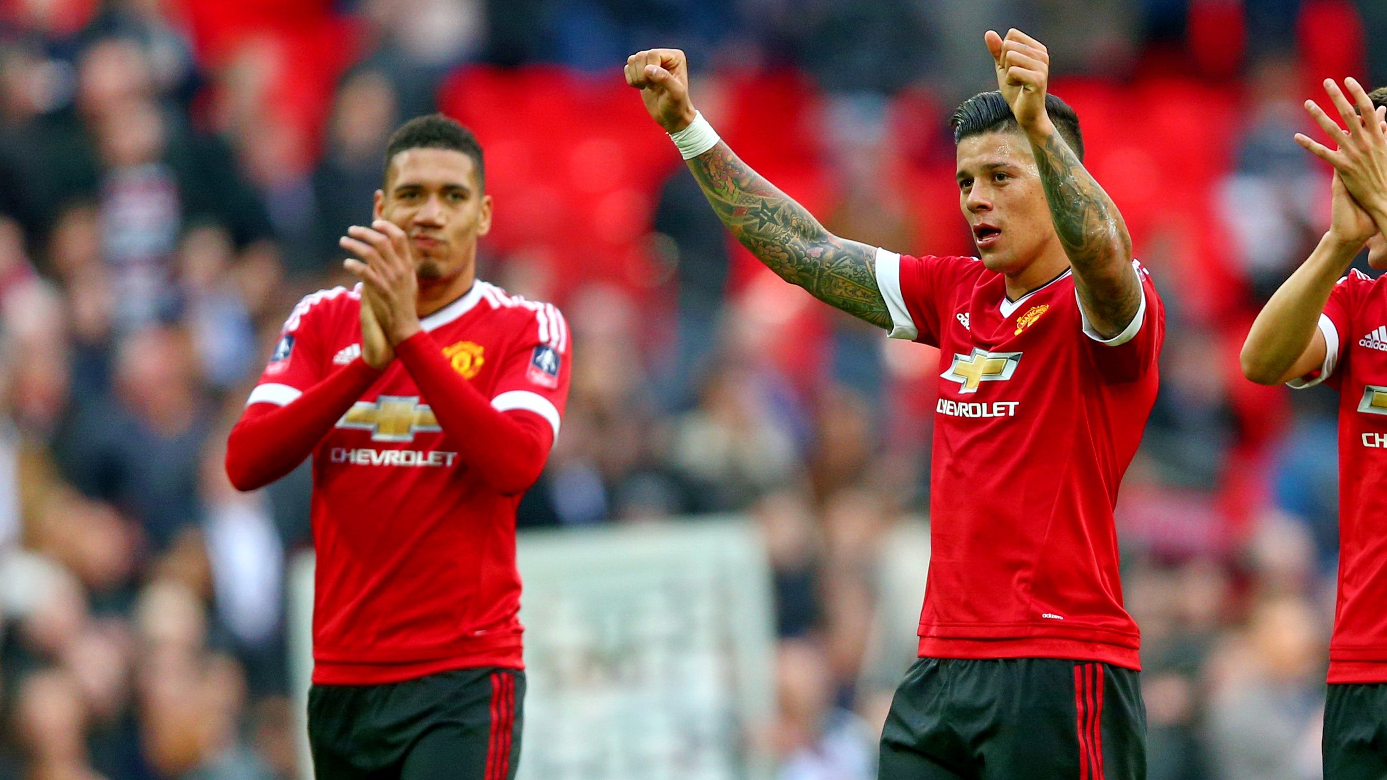 Marcos Rojo Chris Smalling Manchester United