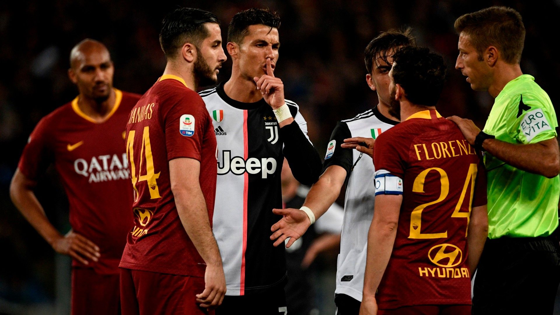 Florenzi Ronaldo Roma juventus