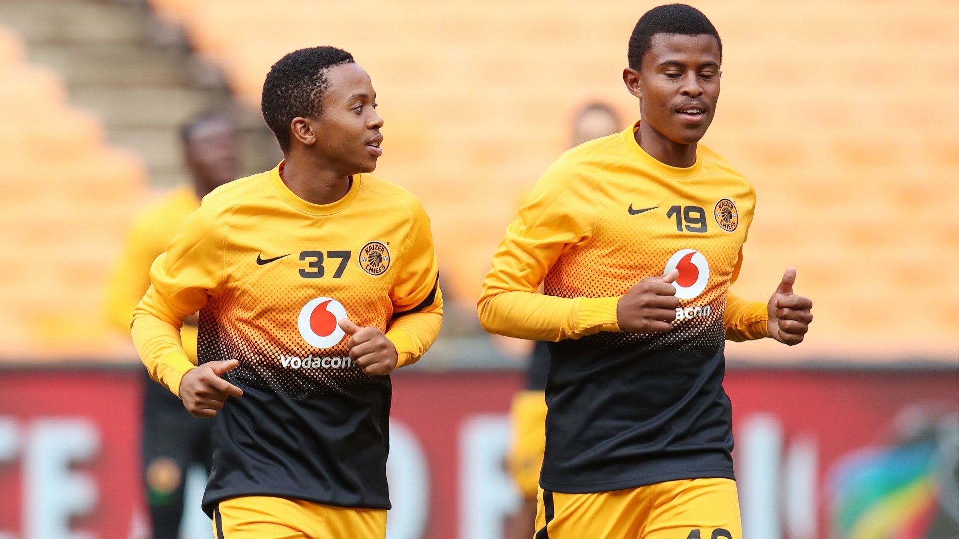 Nkosingiphile Ngcobo Happy Mashiane of Kaizer Chiefs