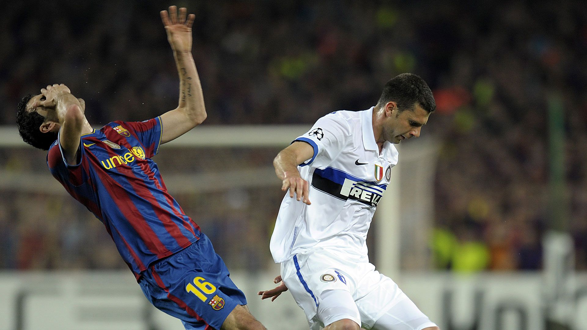 Sergio Busquets Thiago Motta Barcelona Inter Champions League 2010