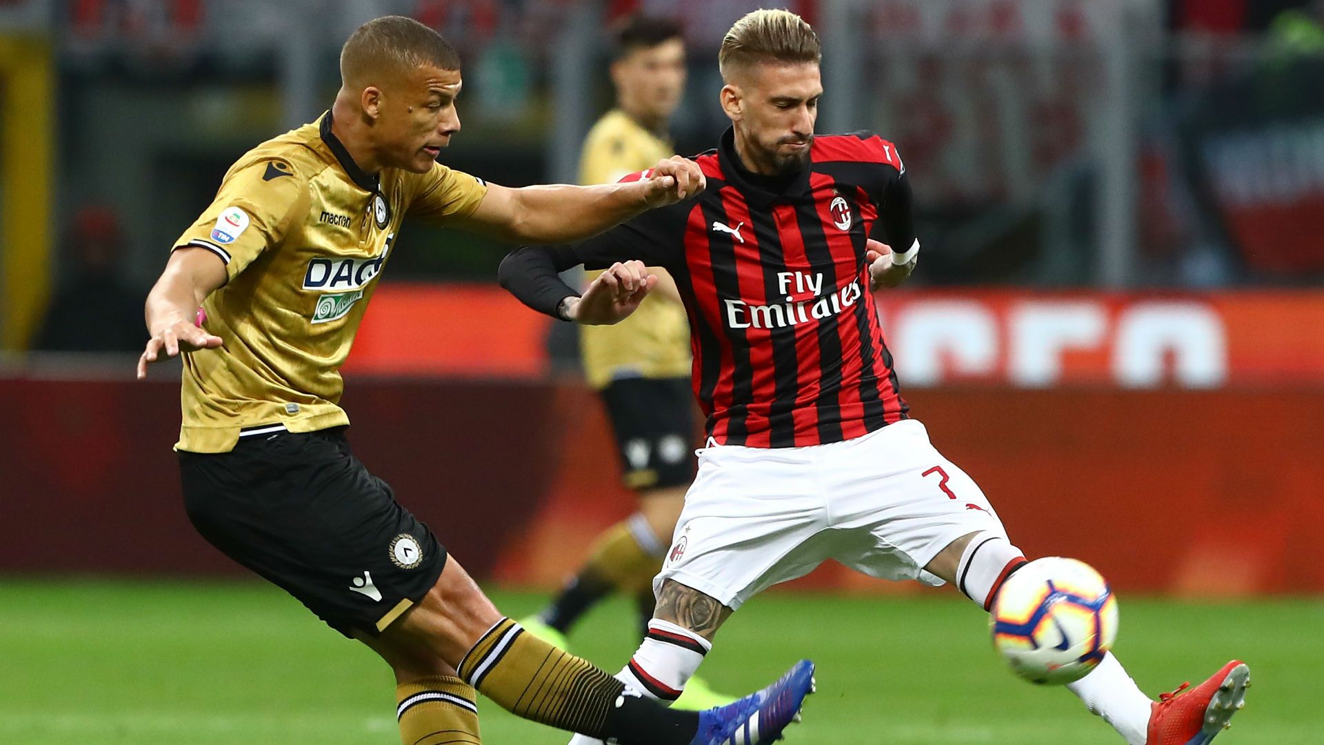 Samu Castillejo Sebastien De Maio Milan Udinese Serie A