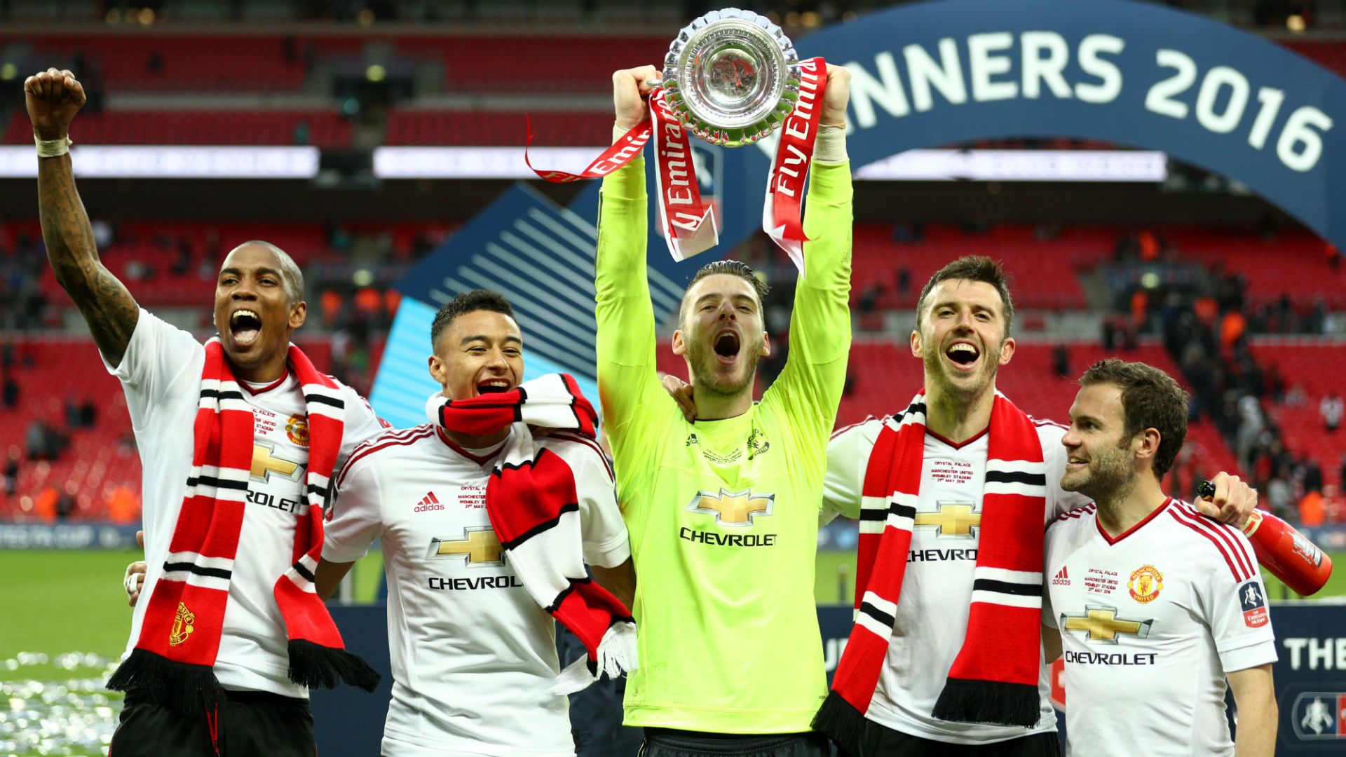 Manchester United FA Cup Young Lingard De Gea Carrick Mata