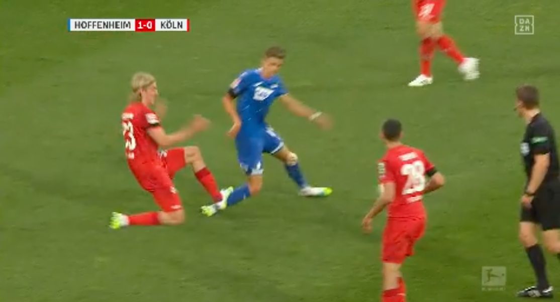 Sebastiaan Bornauw Foul Hoffenheim Köln 2020