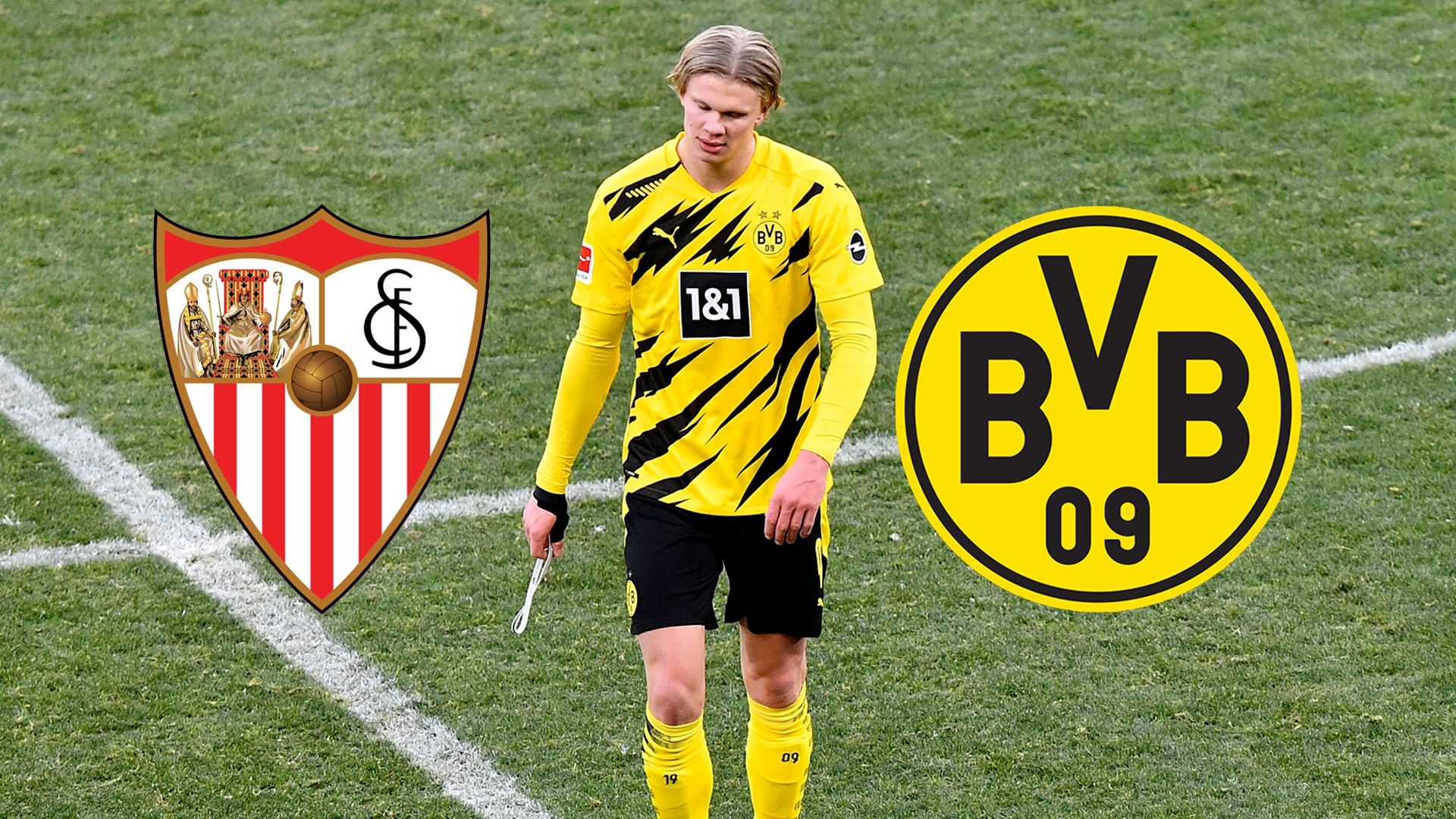 Header gettyimages fc Sevilla BVB borussia dortmund fußball heute live erling braut haaland champions league 2020 tv live-stream ticker aufstellungen