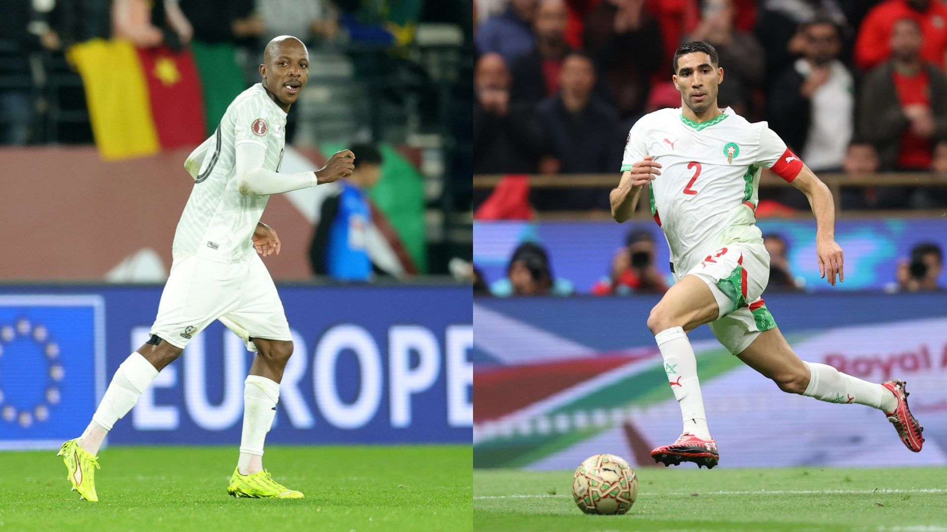 Khuliso Mudau and Achraf Hakimi