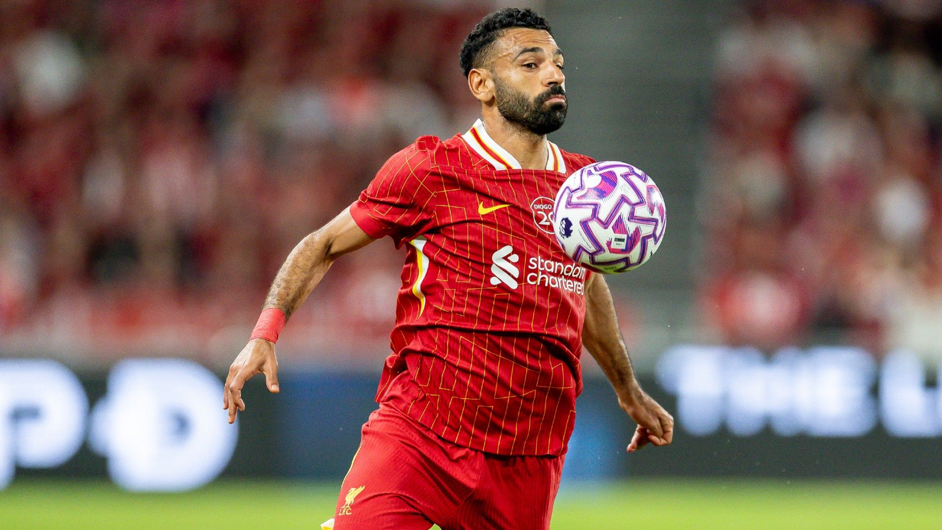 Mohamed Salah of Liverpool in action