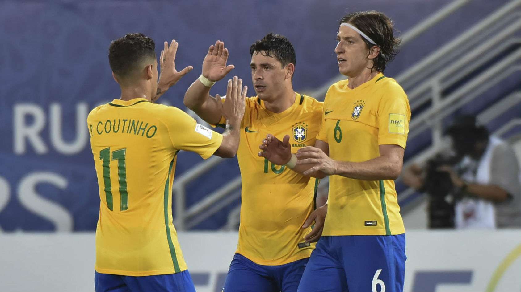 Coutinho, Giuliano Filipe Luís Brasil vs Bolivia Eliminatórias 2018 07 10 2016