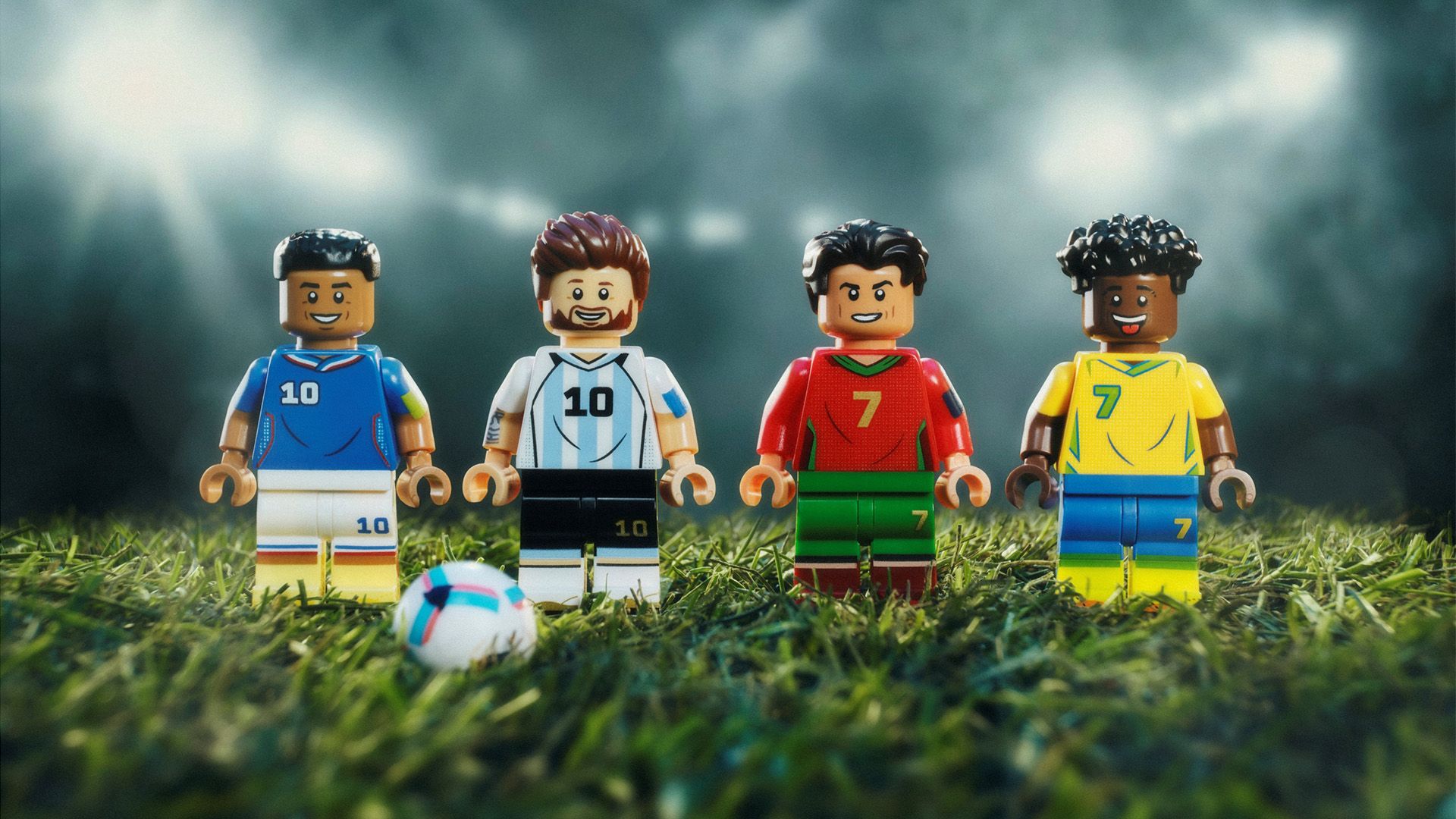 LEGO Messi Ronaldo Vini Jr Mbappe