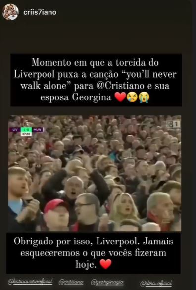 Elma Dos Santos Aveiro Cristiano Ronaldo Anfield tribute