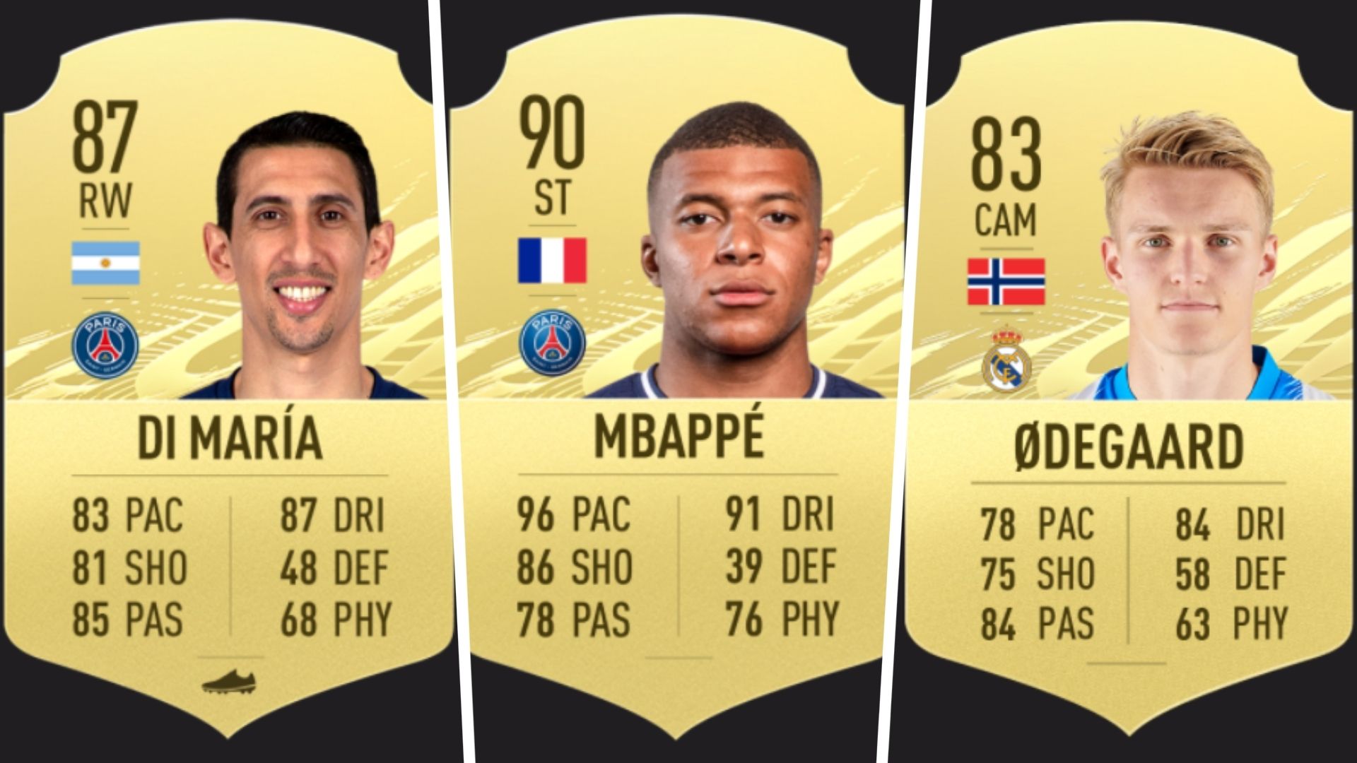 Más habilidosos FIFA 21 Di María Mbappé Odegaard