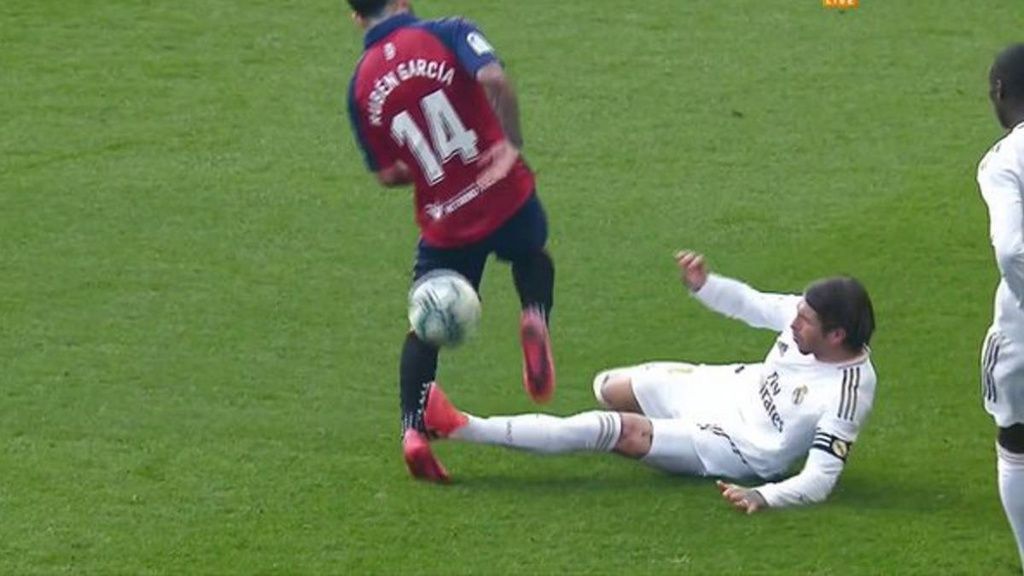 Sergio Ramos tackle on Ruben Garcia | Osasuna vs Real Madrid, La Liga