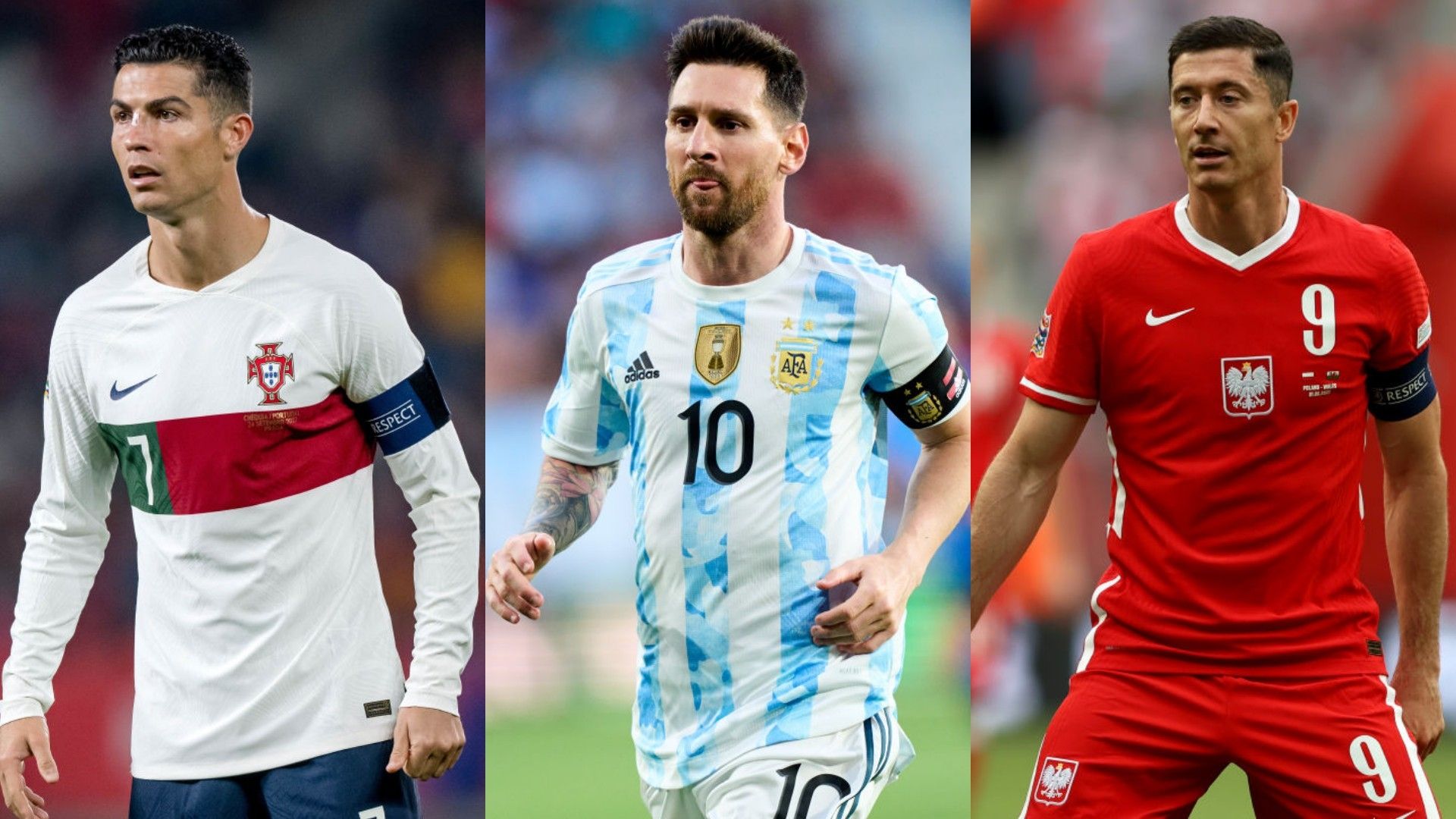 Cristiano Ronaldo Lionel Messi Robert Lewandowski Qatar 2022