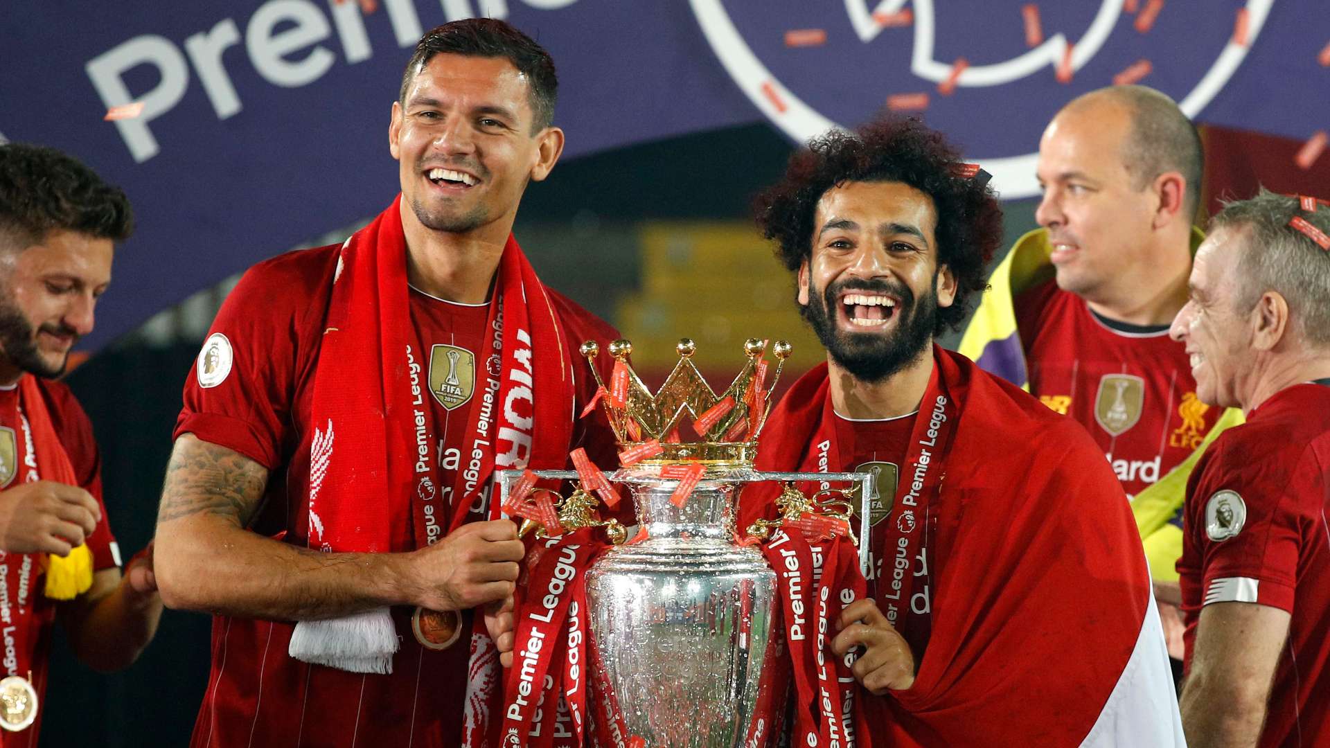 Mohamed Salah Premier League trophy Liverpool