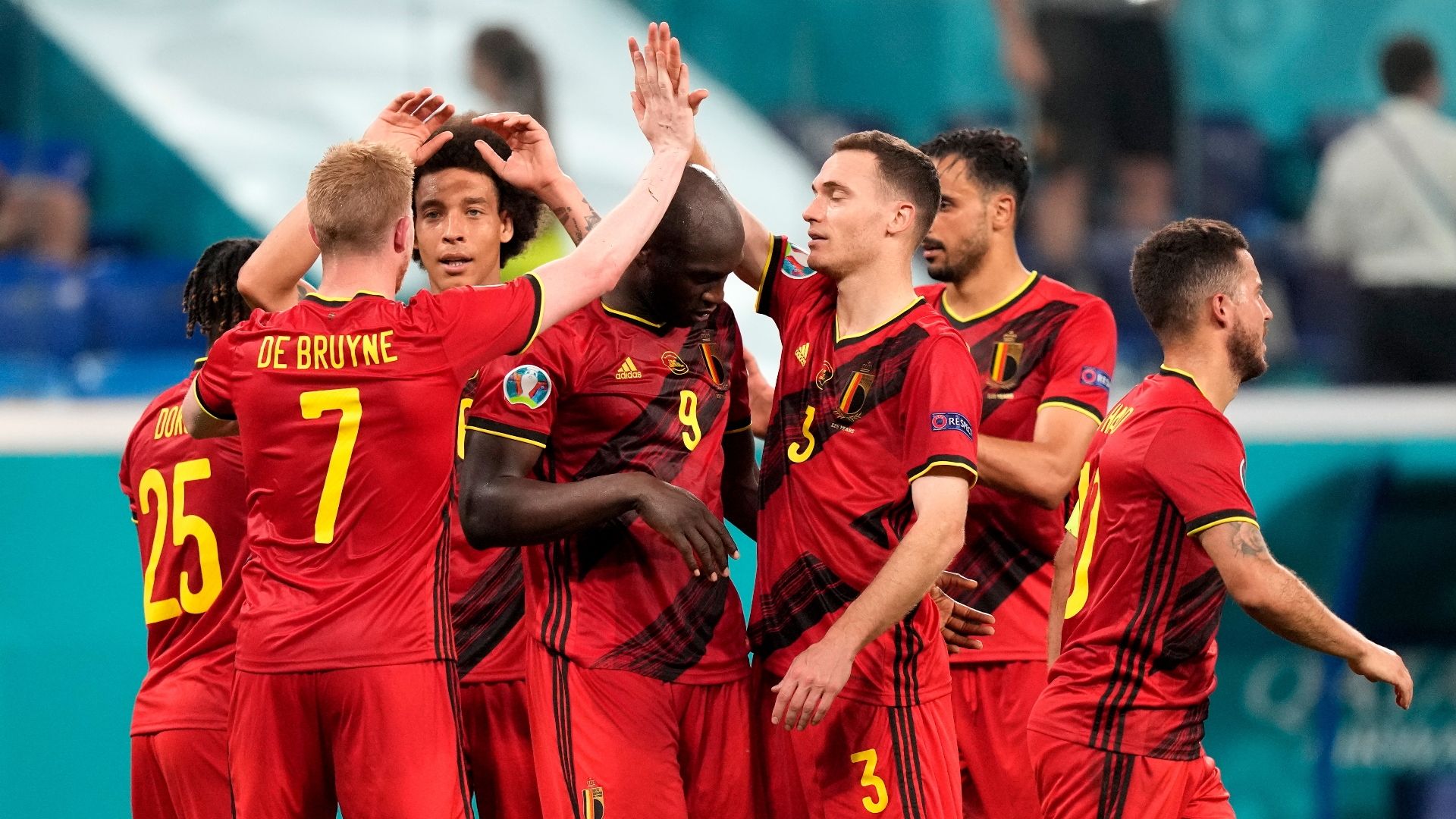 Belgium celebrate vs Finland