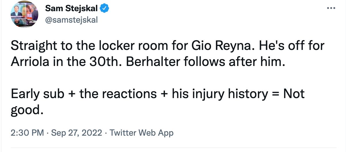 Gio Reyna tweet