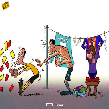Cartoon Ronaldo and Messi's Jersies