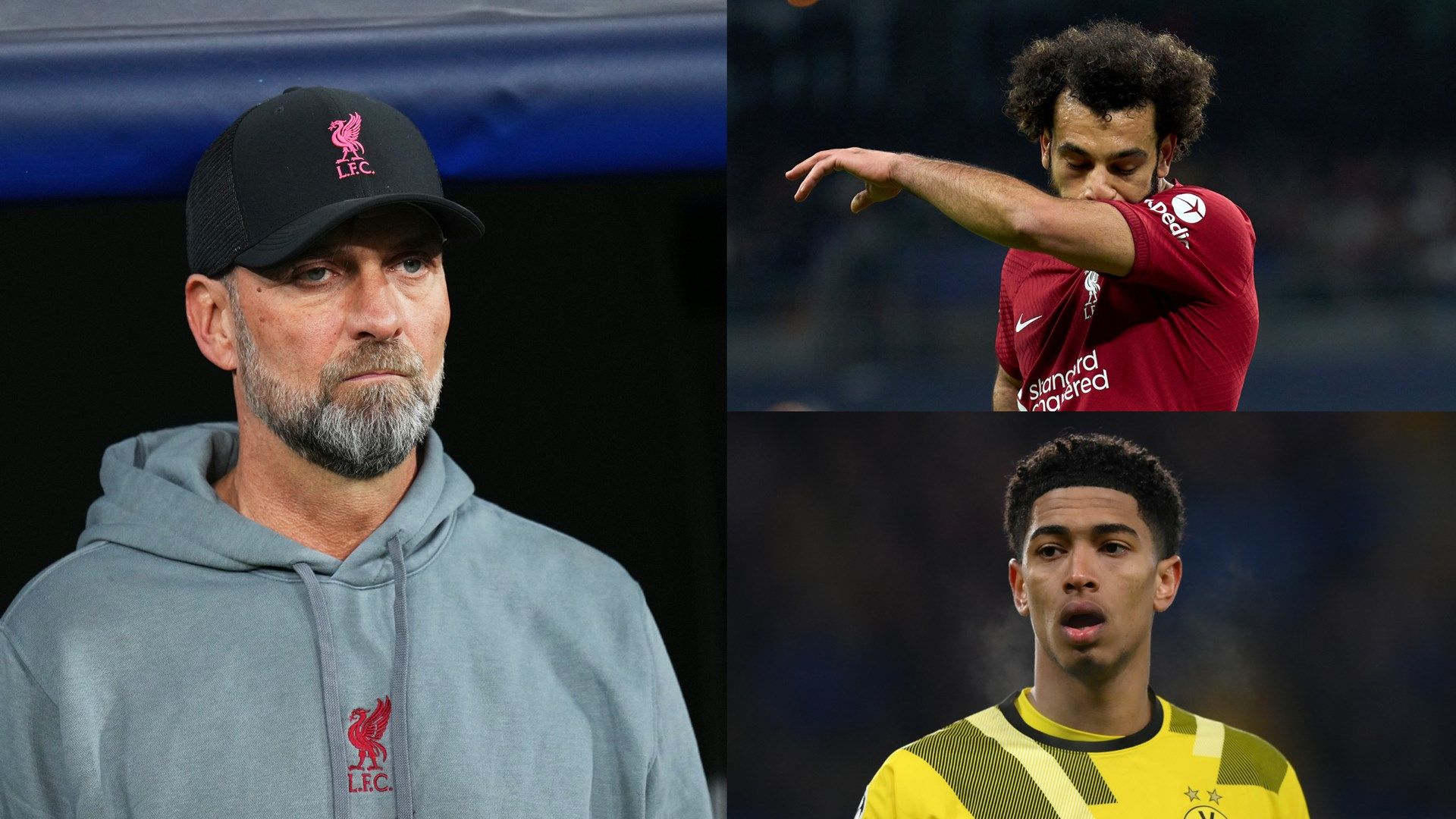 Jurgen Klopp Mohamed Salah Jude Bellingham GFX
