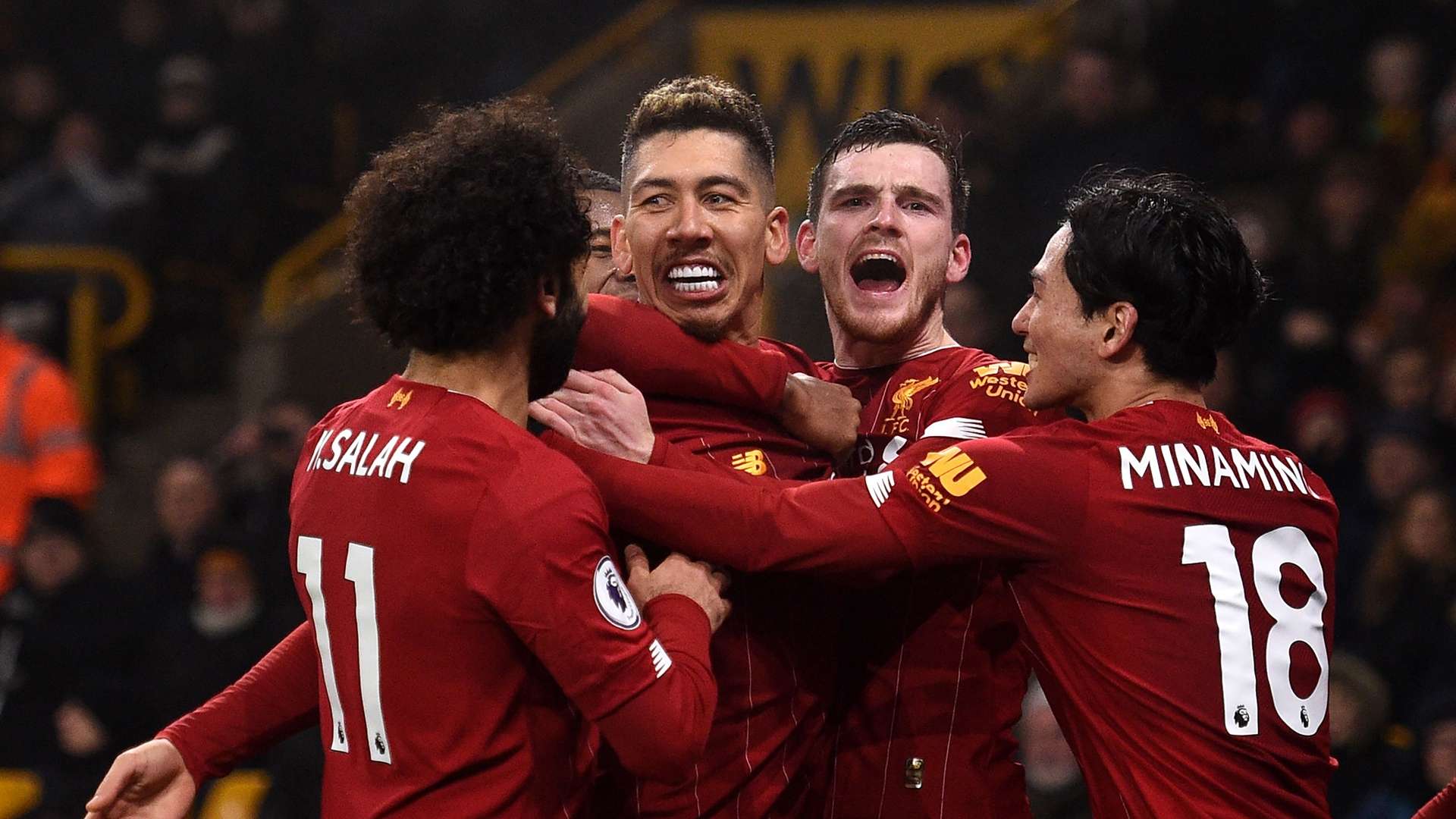 Liverpool players celebrate