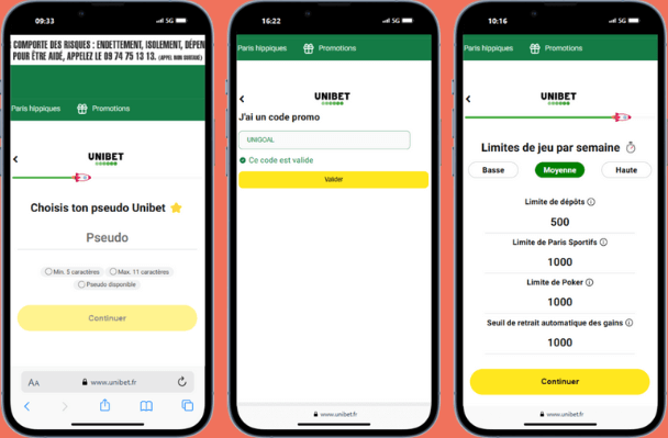 inscription unibet