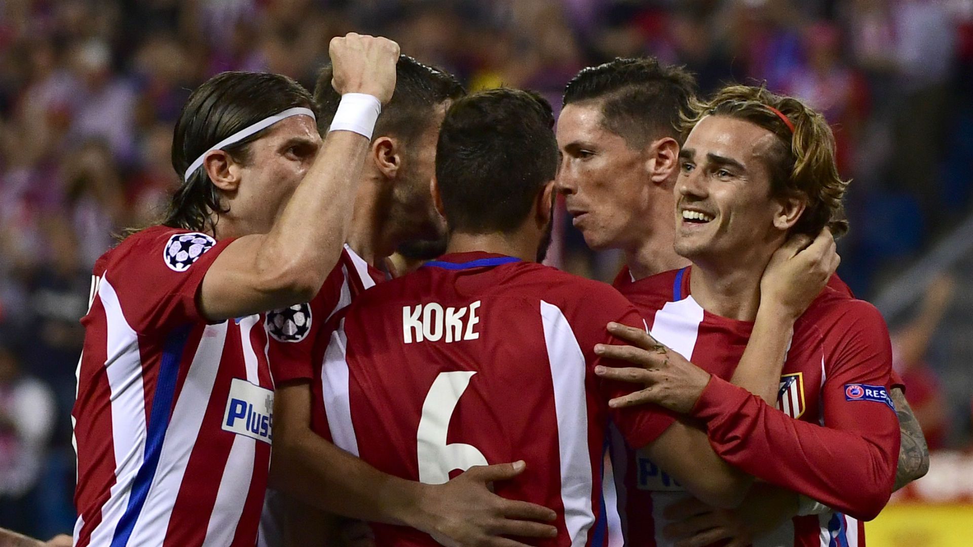 Atletico Madrid celebrate vs Leicester
