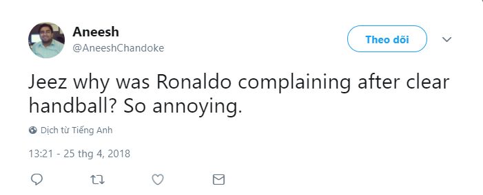 Ronaldo performance's reaction