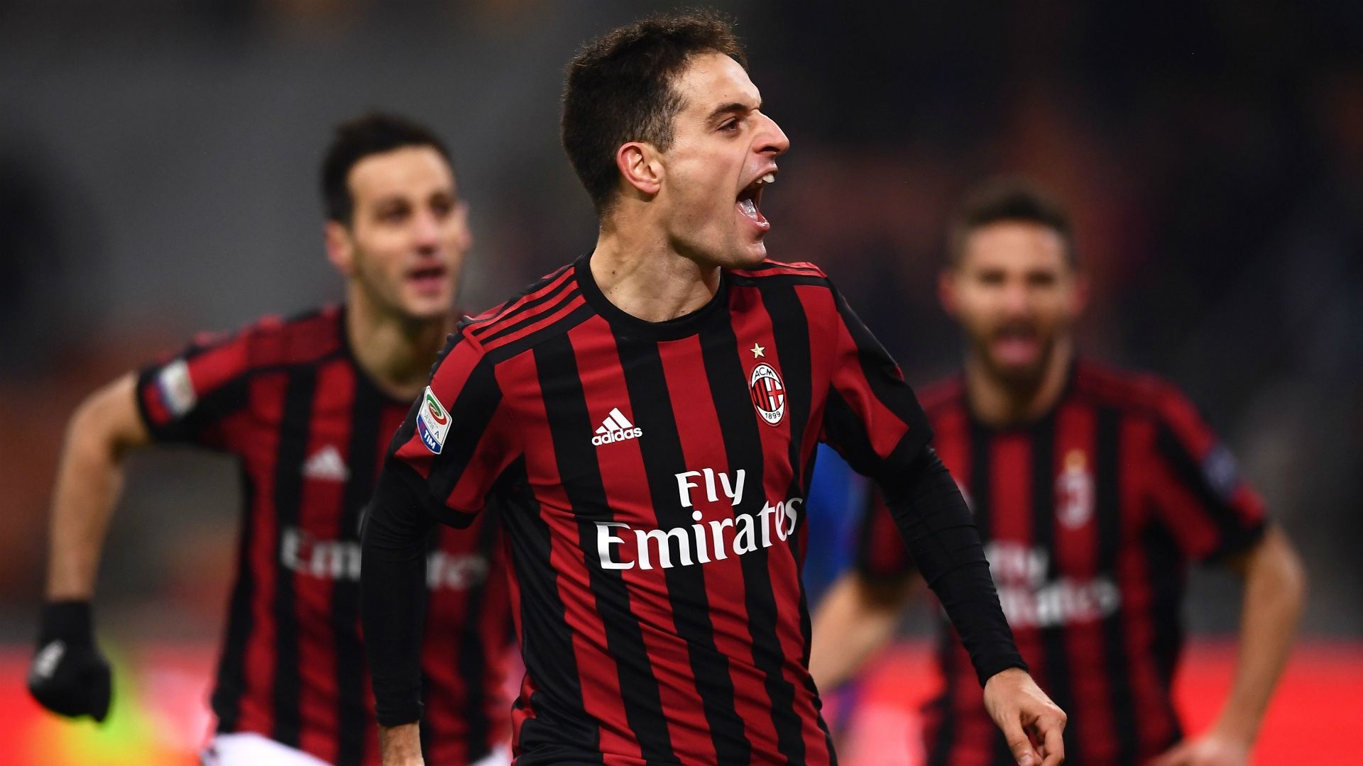 Milan celebrating Milan Bologna Serie A