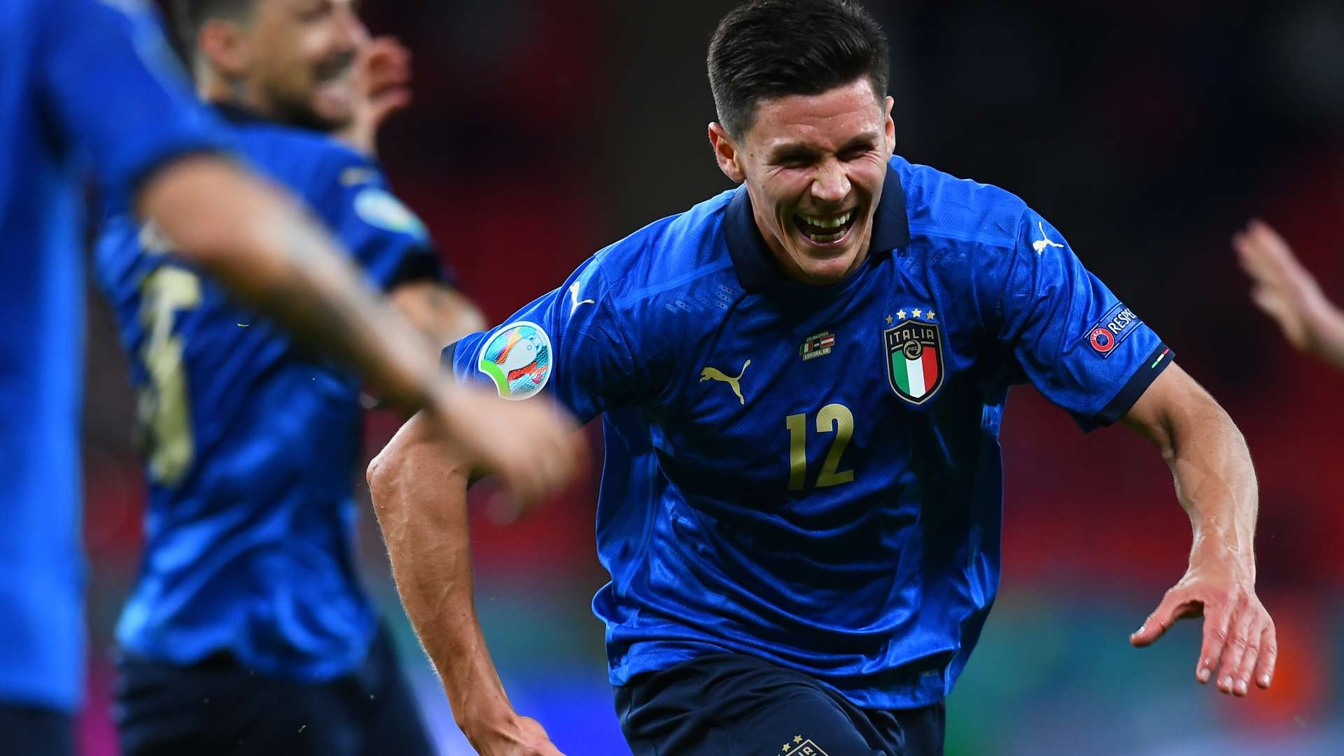 Pessina Italy celebrating Austria Euro