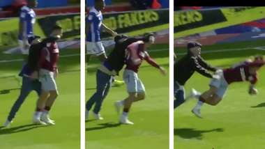 Embed only Jack Grealish Aston Villa punch
