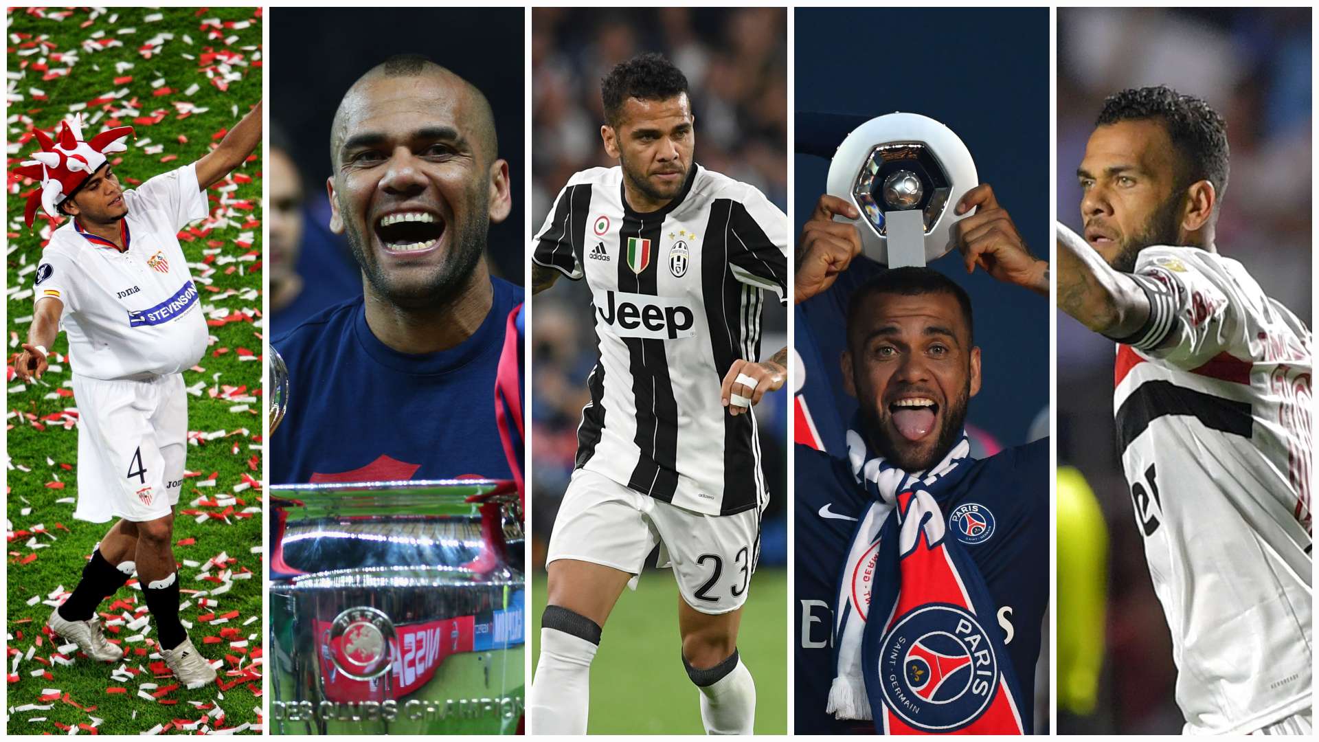 Dani Alves Sevilla Barcelona Juventus PSG Sao Paulo