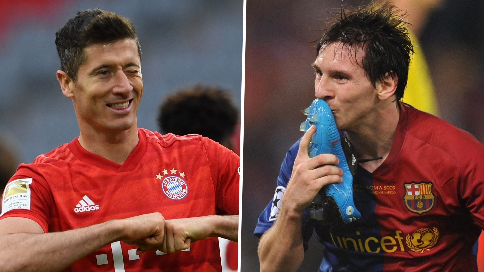 Robert Lewandowski Bayern Munich 2021 Lionel Messi Barcelona 2009